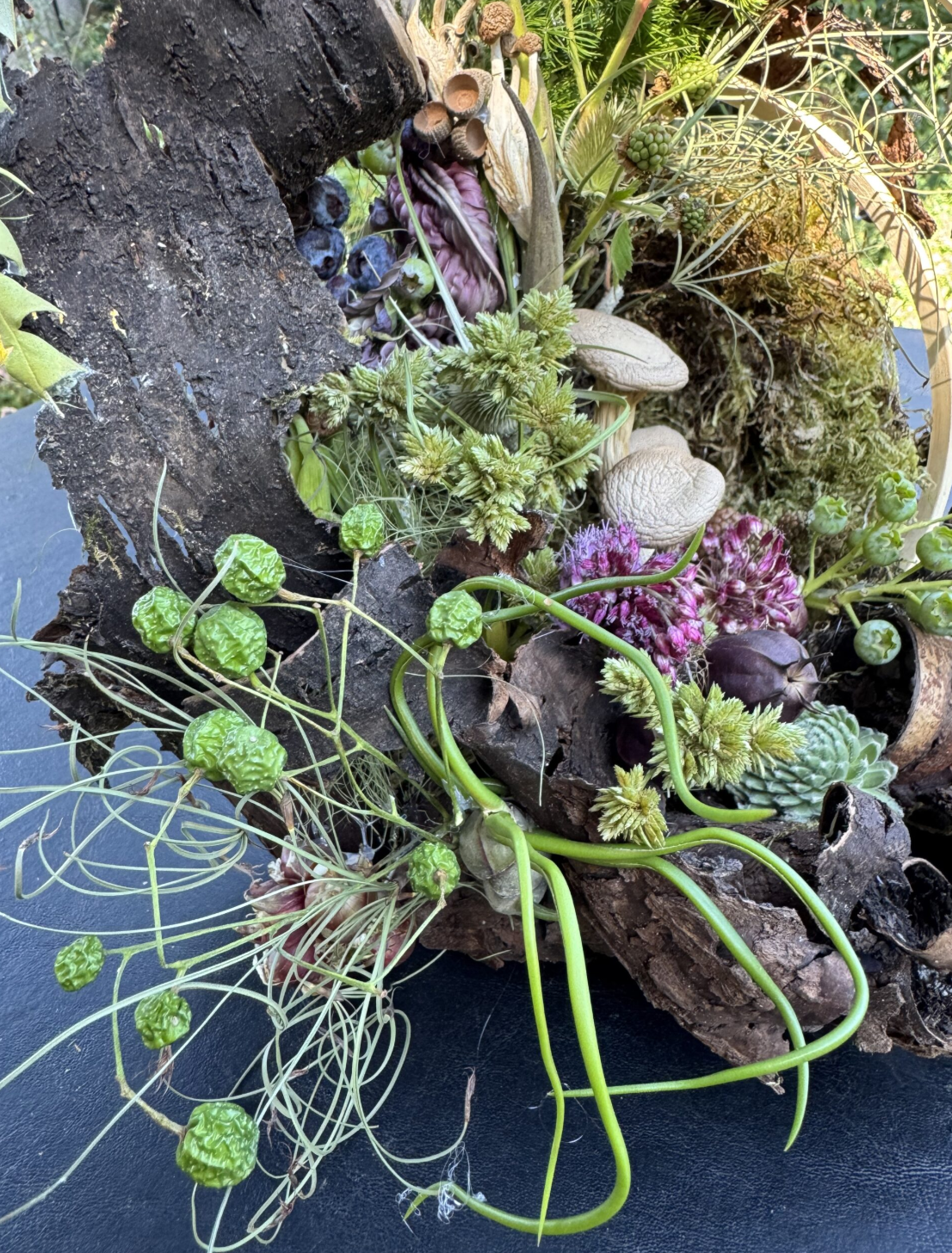 woodland centerpiece with bamboo structure 2