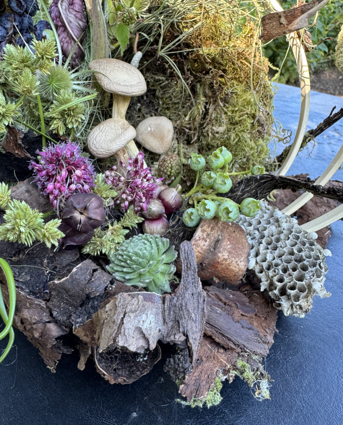 woodland centerpiece with bamboo structure 4