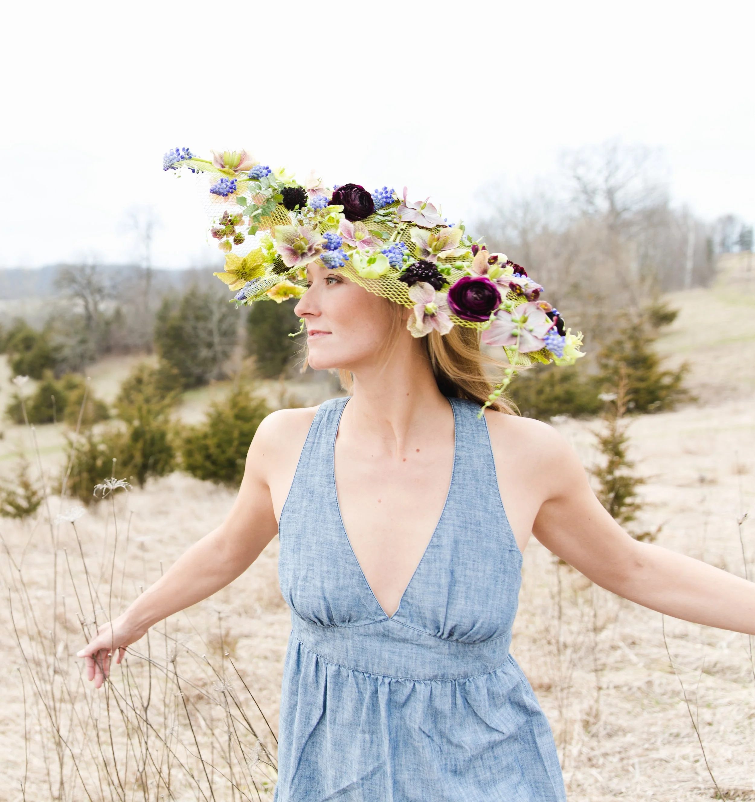 Francoise Weeks botanical fashion couture floral jewelry floral fashion 44