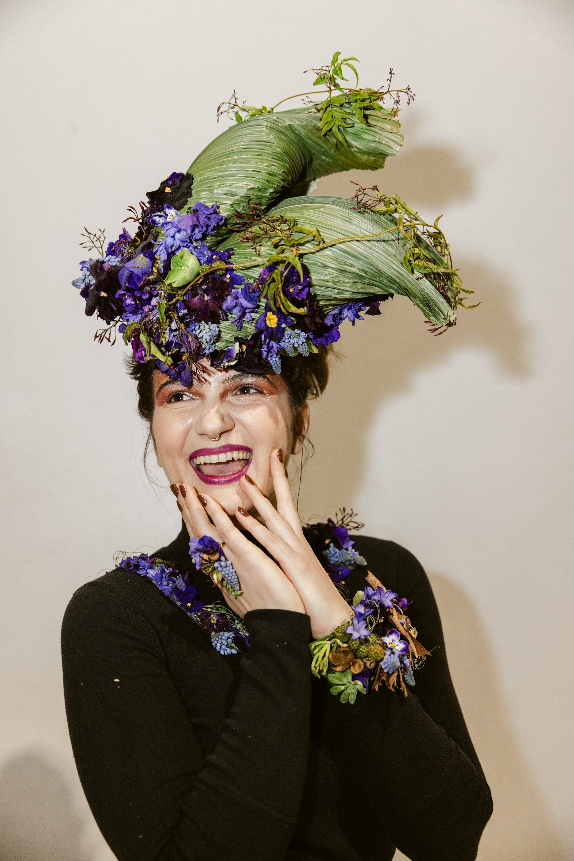 Francoise Weeks botanical fashion couture floral jewelry floral fashion 51