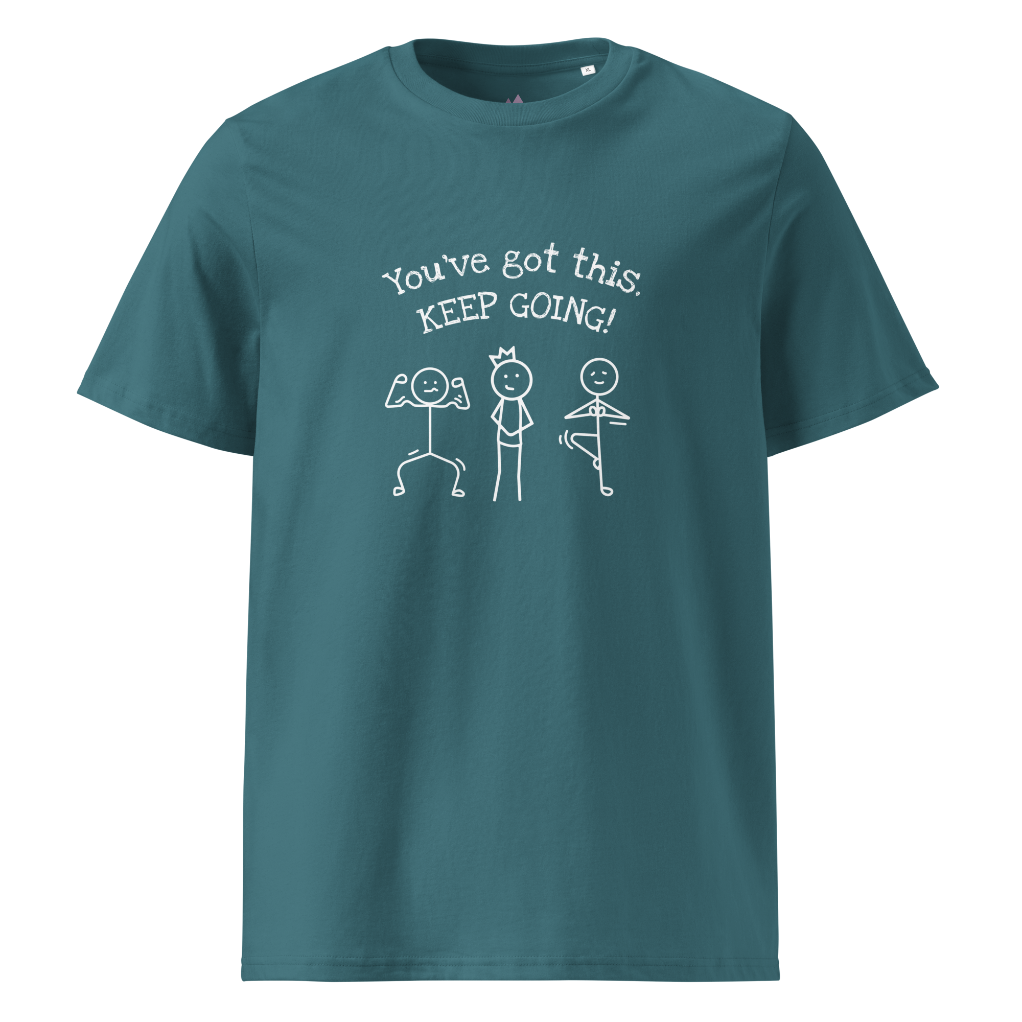 Grab Life Company t-shirt with You've Got This Keep Going printed in white on the front of a Stargazer or teal shirt.
