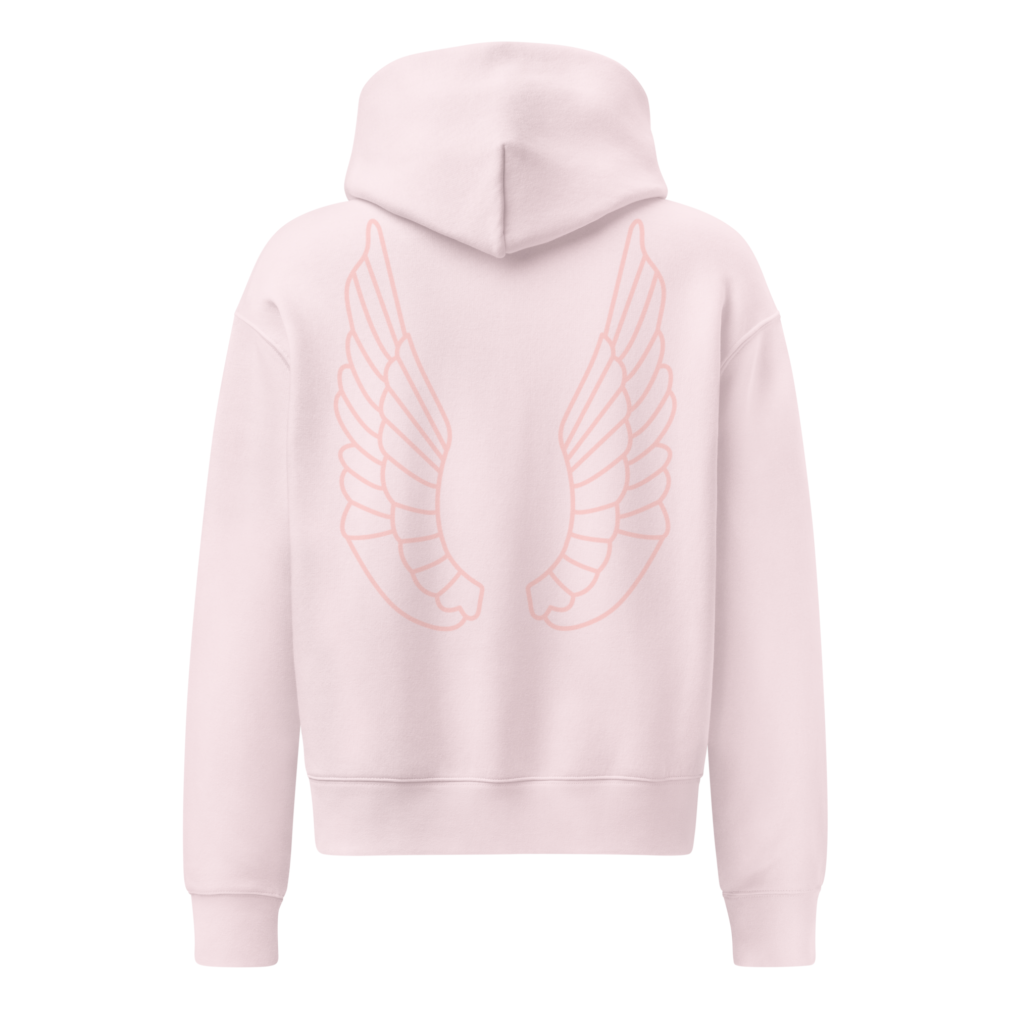 Grab Life Company hoodie with But First You Must Leap on the front in pink and wings on the back of Orchid Pink sweatshirt.