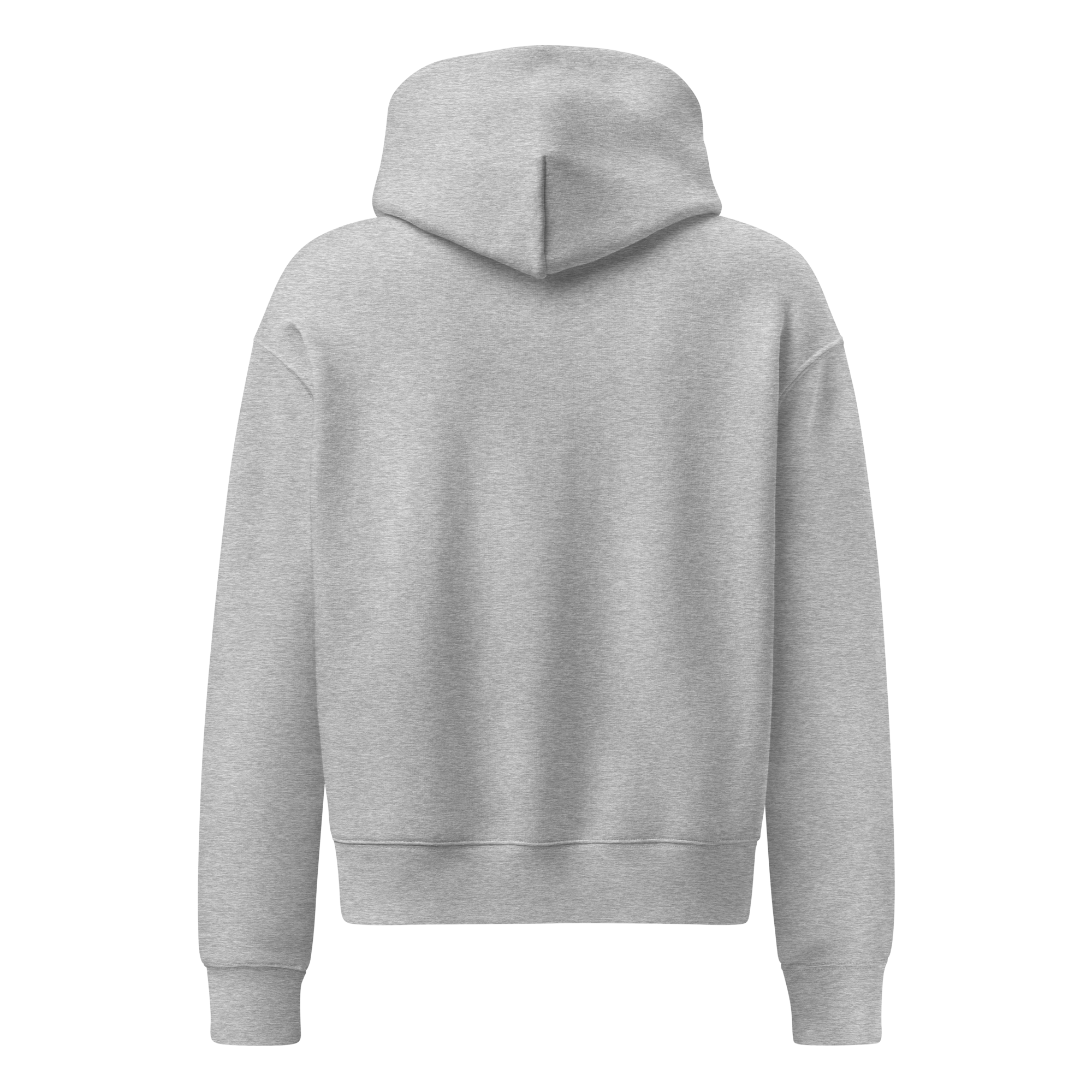 Grab Life Company women's relaxed hoodie with Dating Apps are out Style printed in Hippie Pink on light grey sweatshirt. Image shows back of sweatshirt.