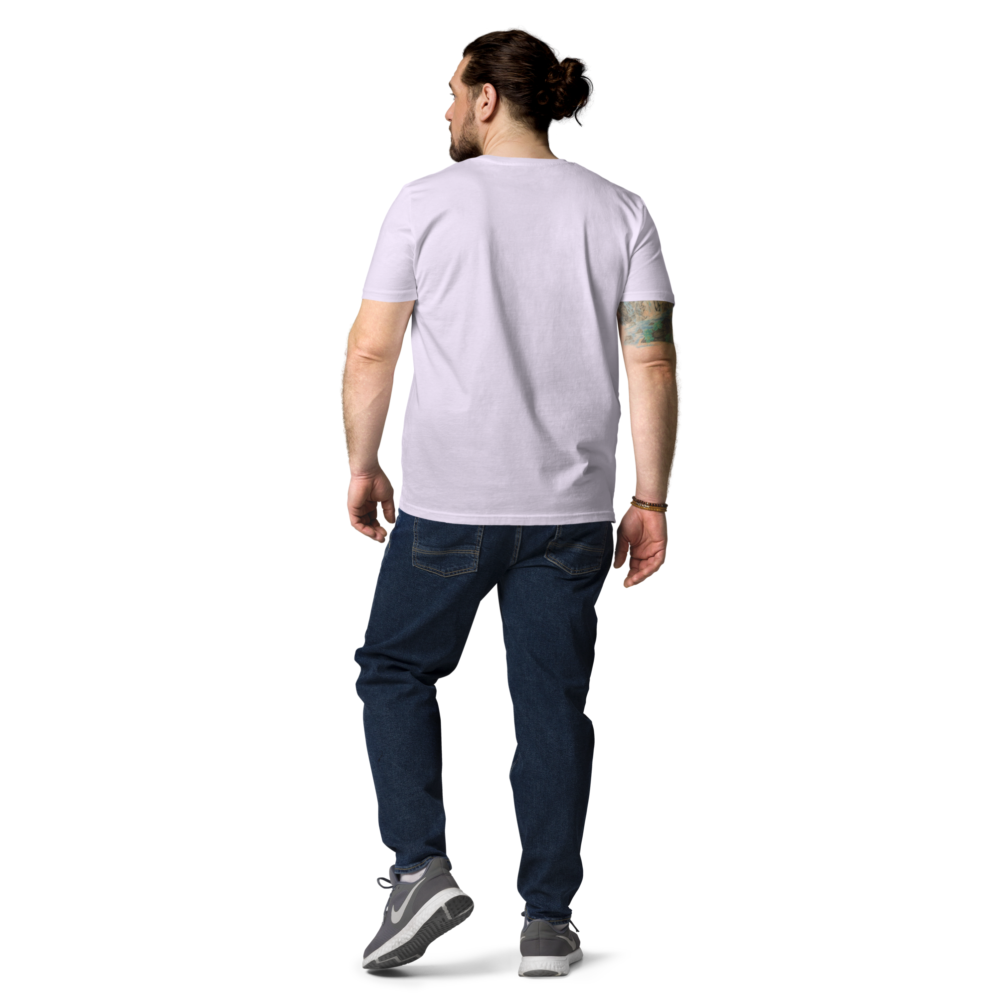 Grab Life Company shirt with You've Got This Keep Going printed in black on the front of lavender purple t-shirt. Image shows back of shirt.