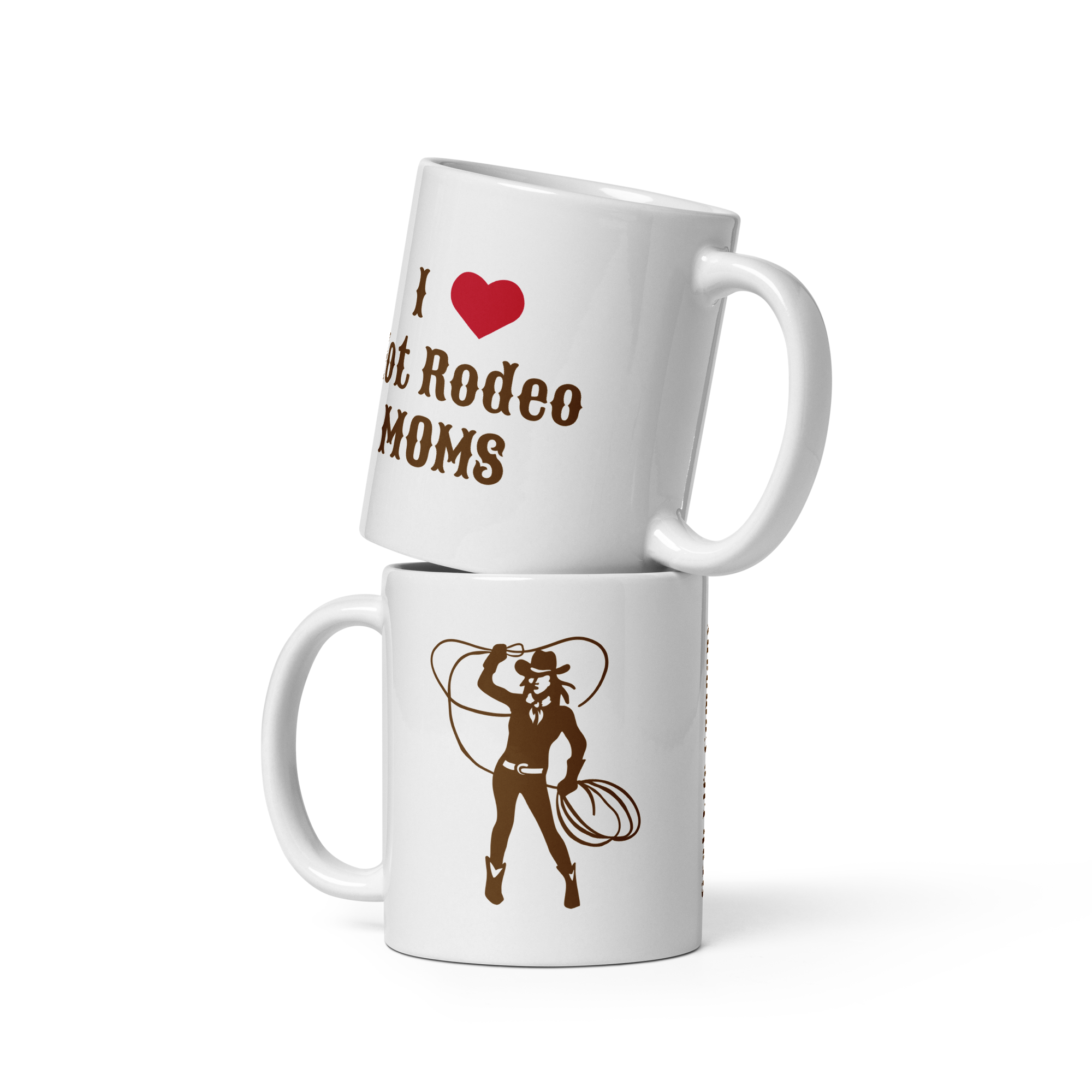 I Heart Hot Rodeo MOMS mug | Grab Life Company white glossy mug