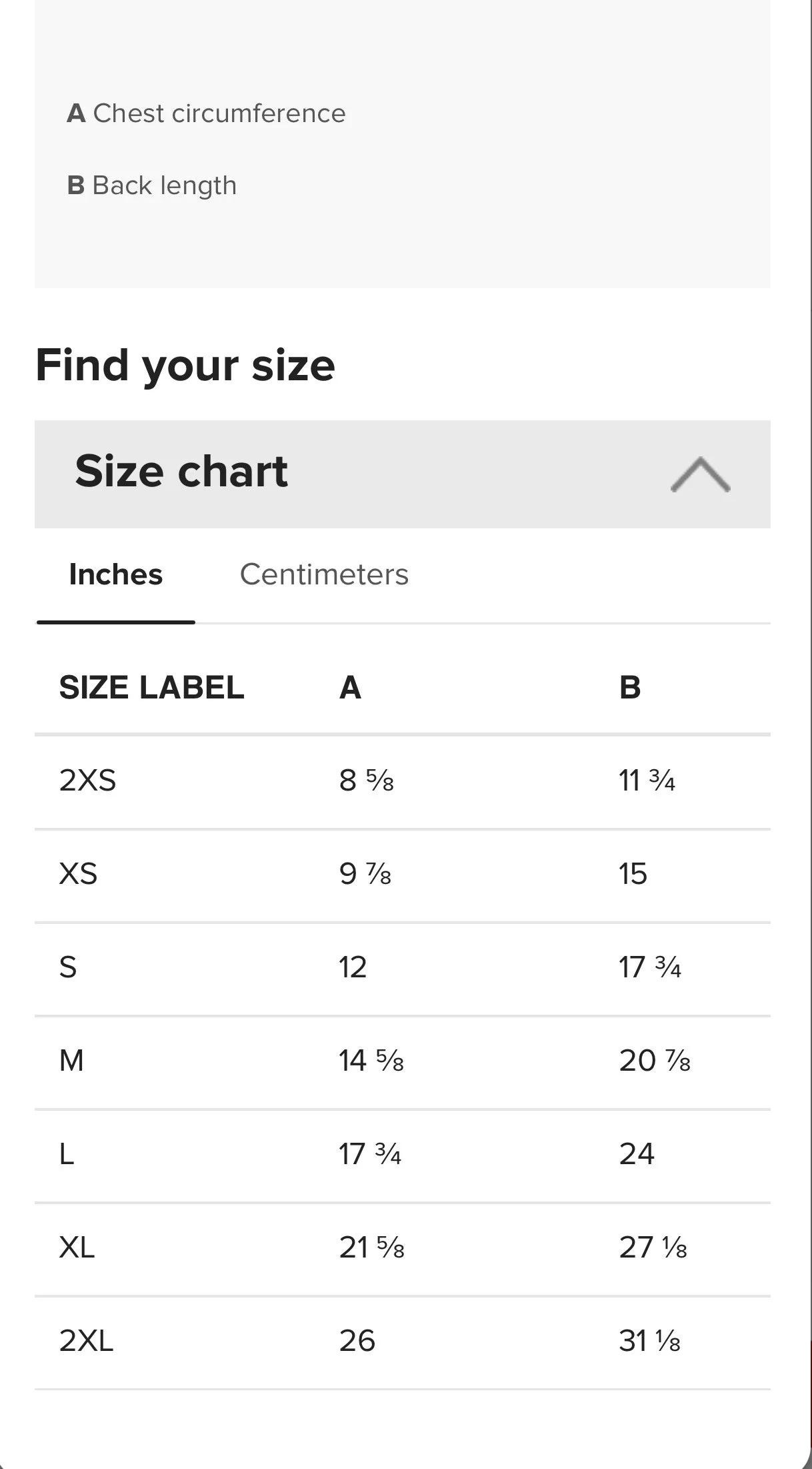 Image of Size Guidelines