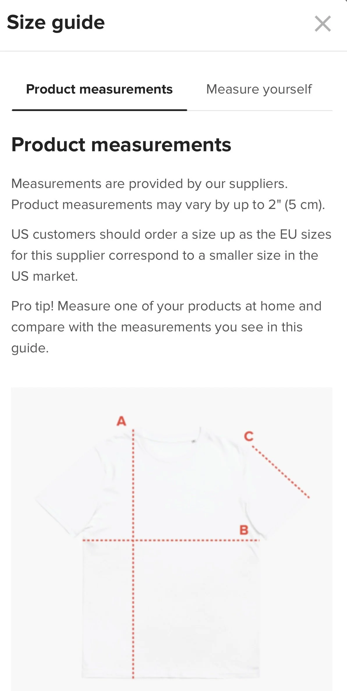 Image of Size Guidelines