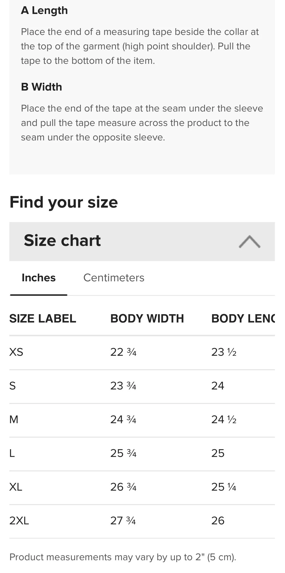 Size Guidelines for But First You Must Leap sweatshirt from Grab Life Company.