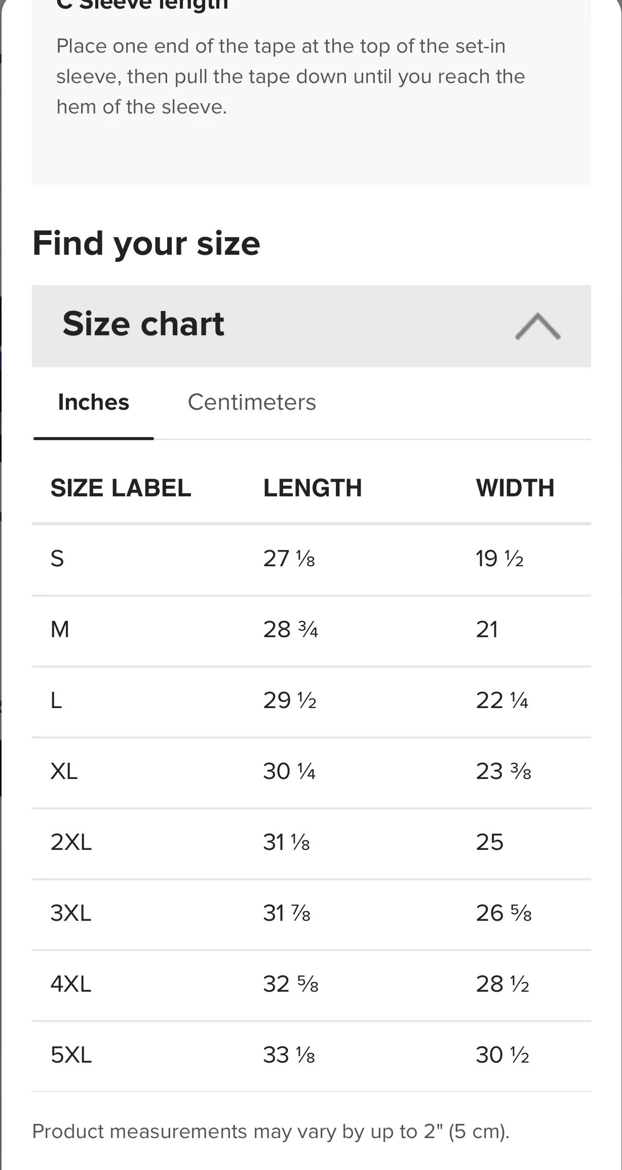 Image of Size Guidelines