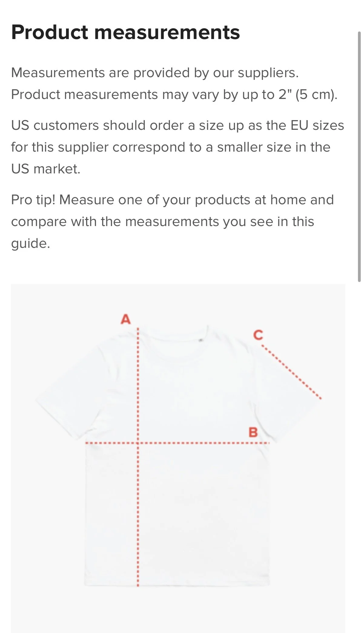 Image of Size Guidelines