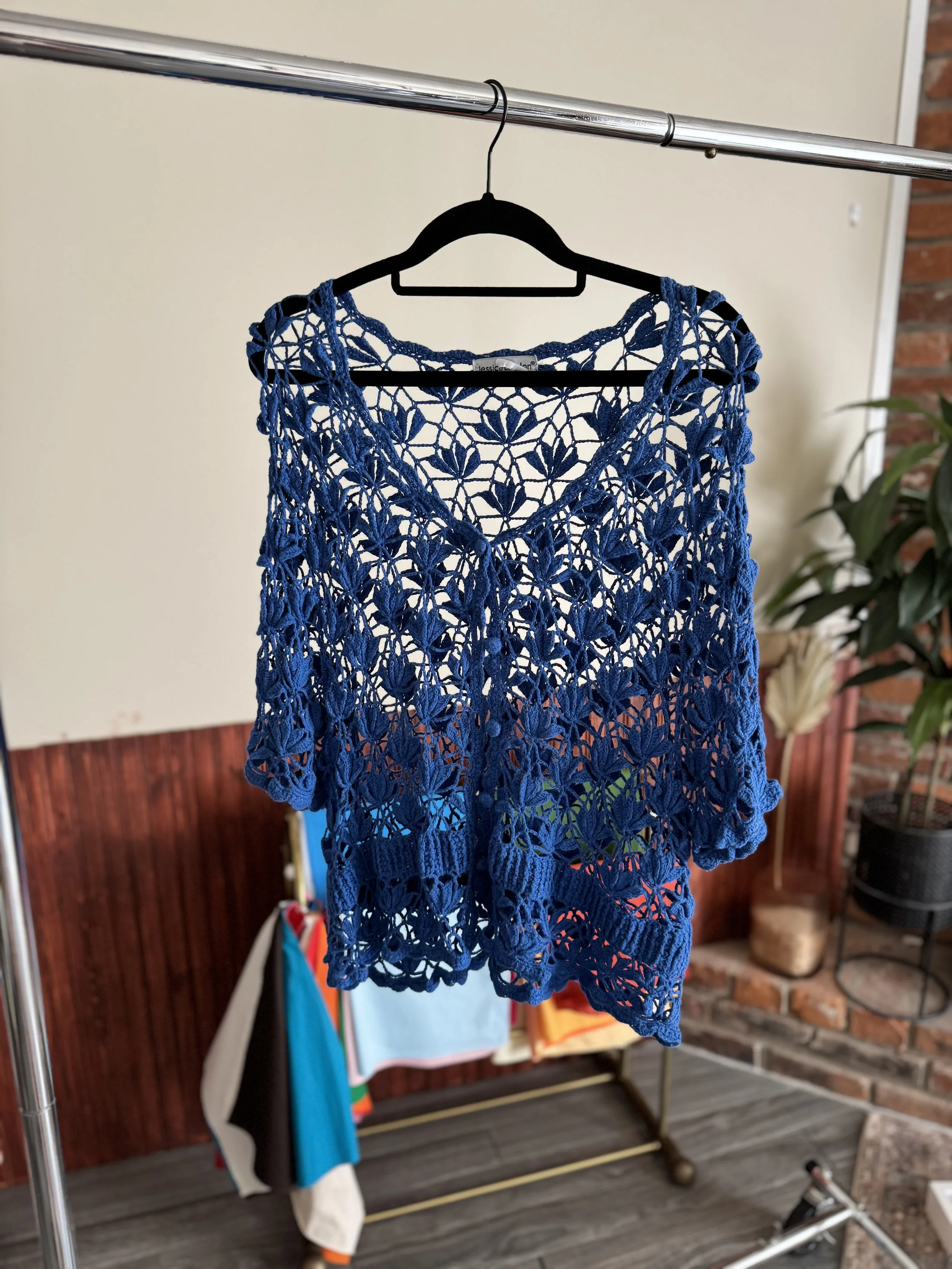 Blue Crochet Sweater