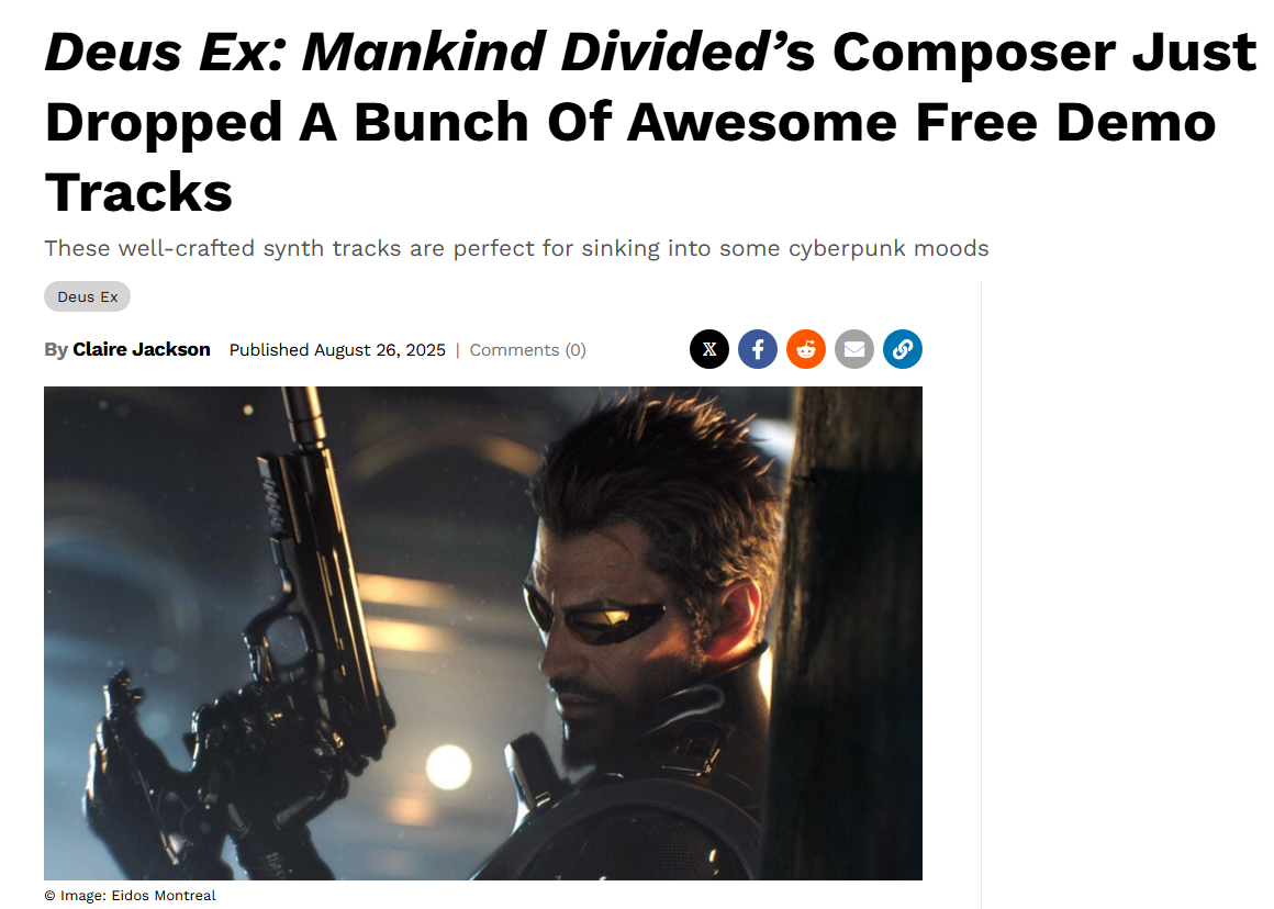 A male character in a black suit and sunglasses holding a firearm, with a dark, futuristic, cyberpunk backdrop.