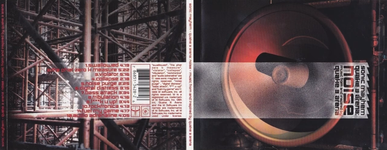 The back with the track listing and the CD tray design. Steve's iconic use of the 'sonic mayhem' red color continues to this day. 