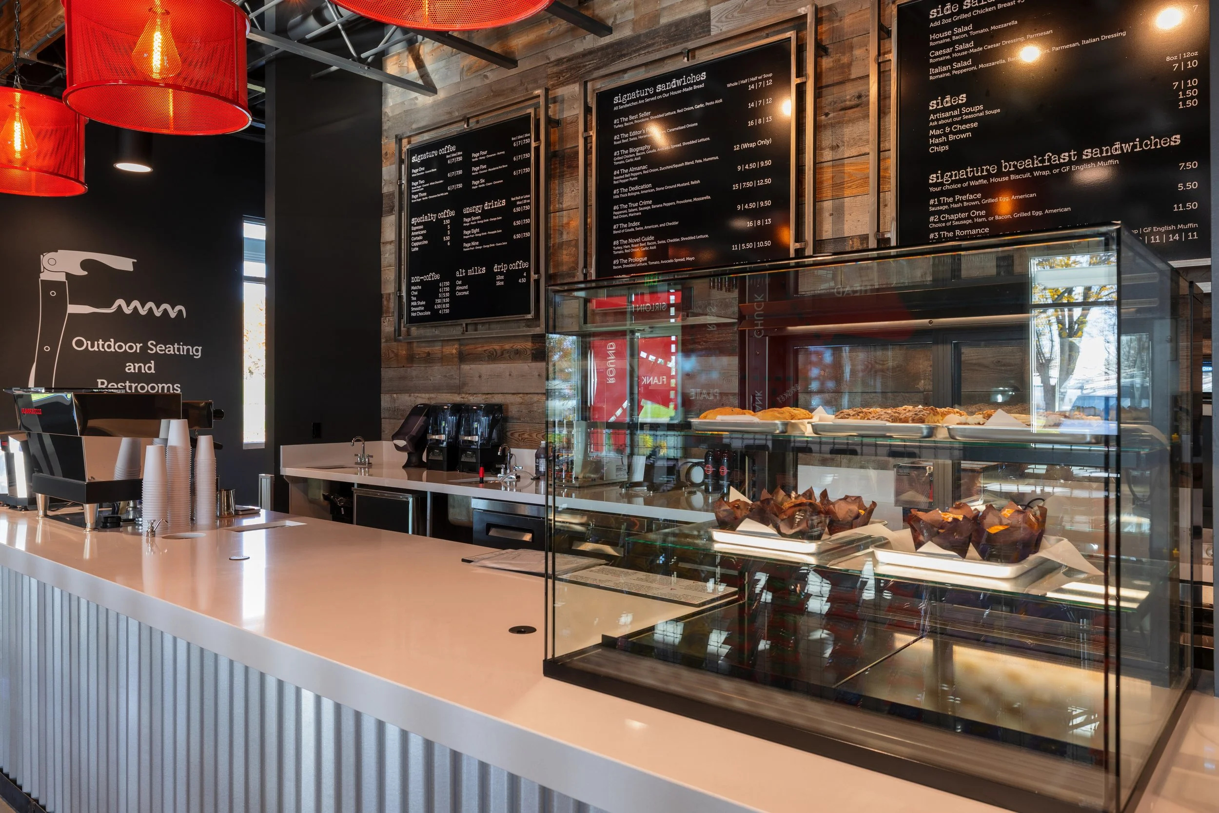 Ordering counter and pastry case