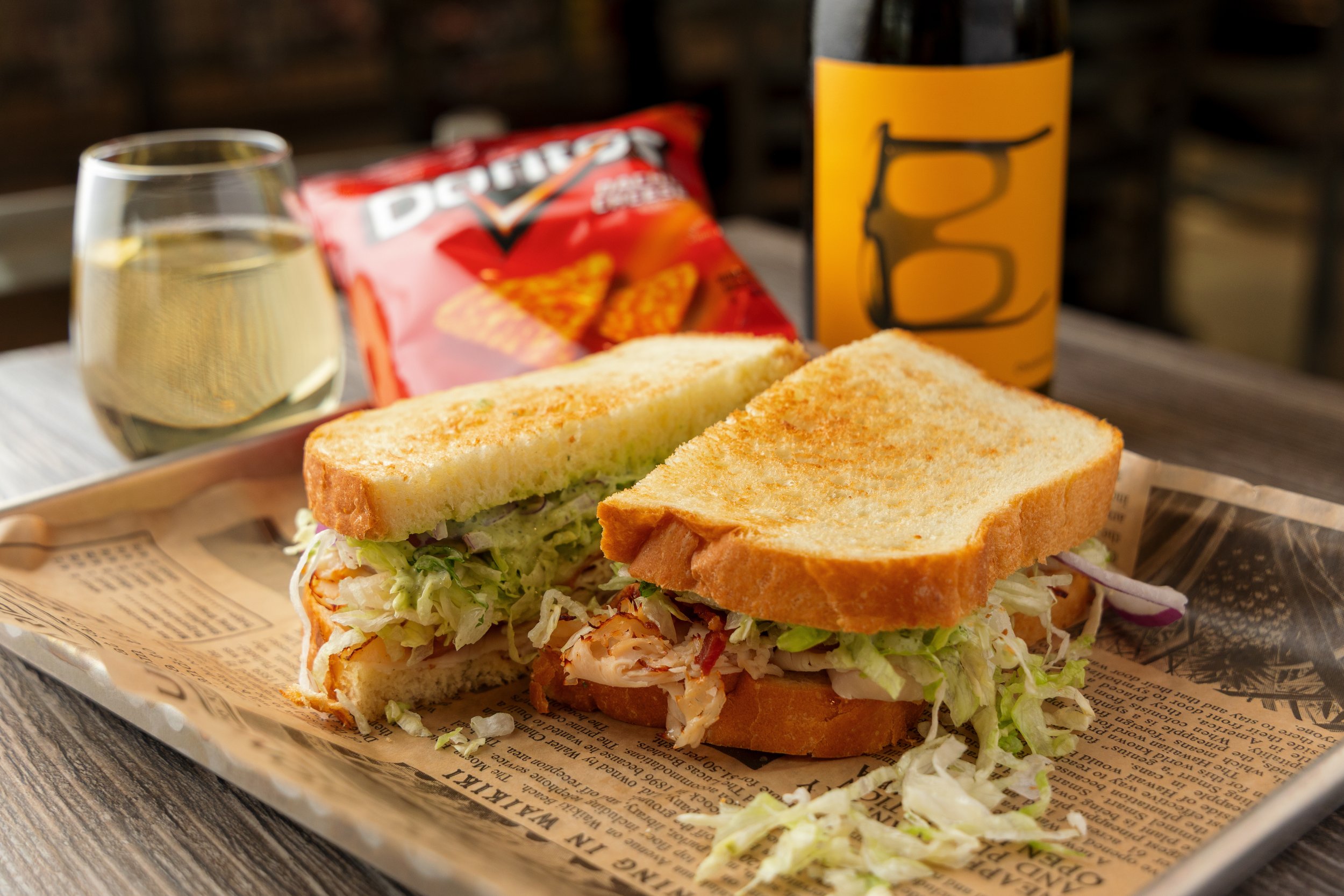 Delicious looking sandwich and chips