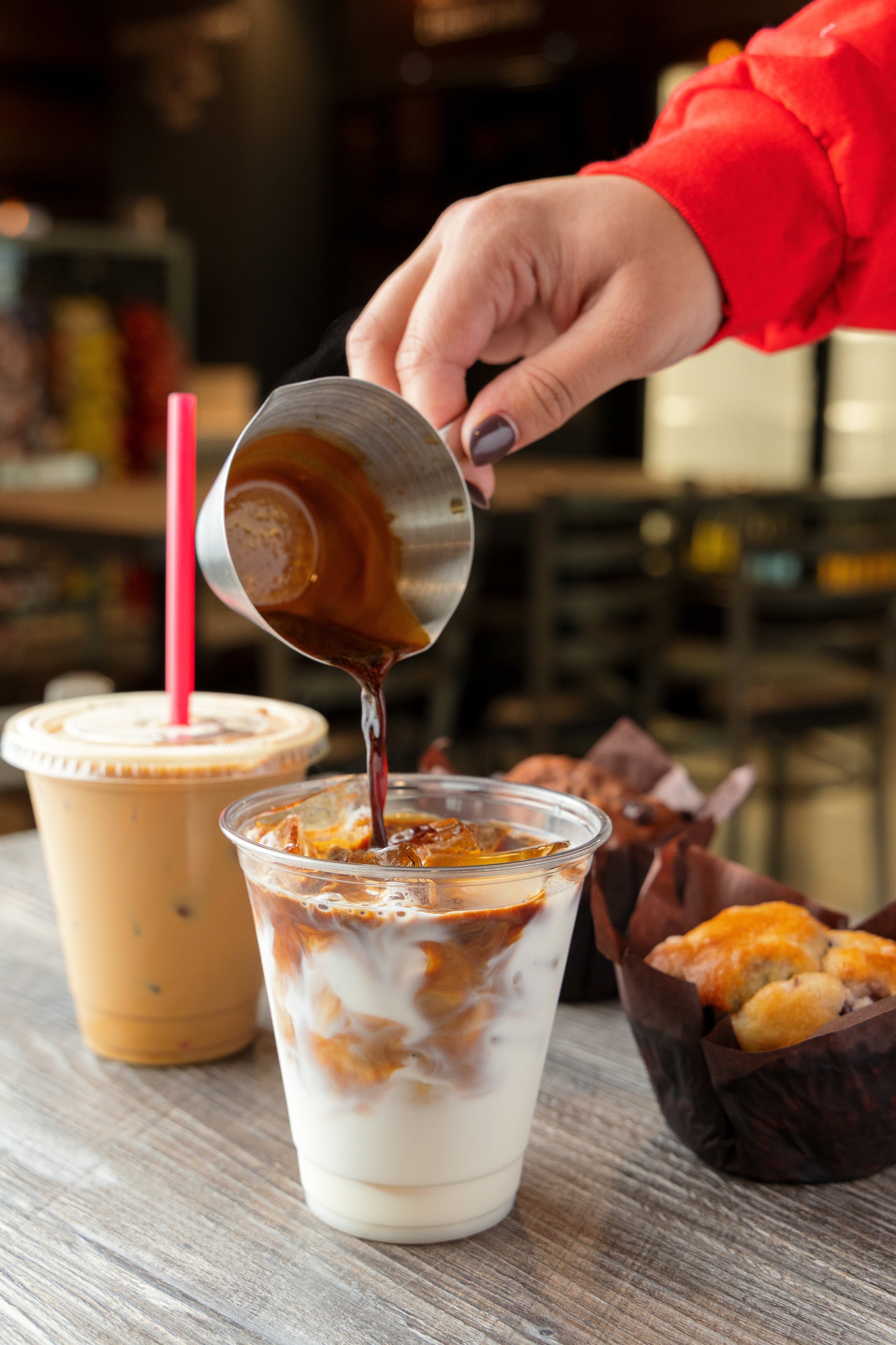 Making an iced latte