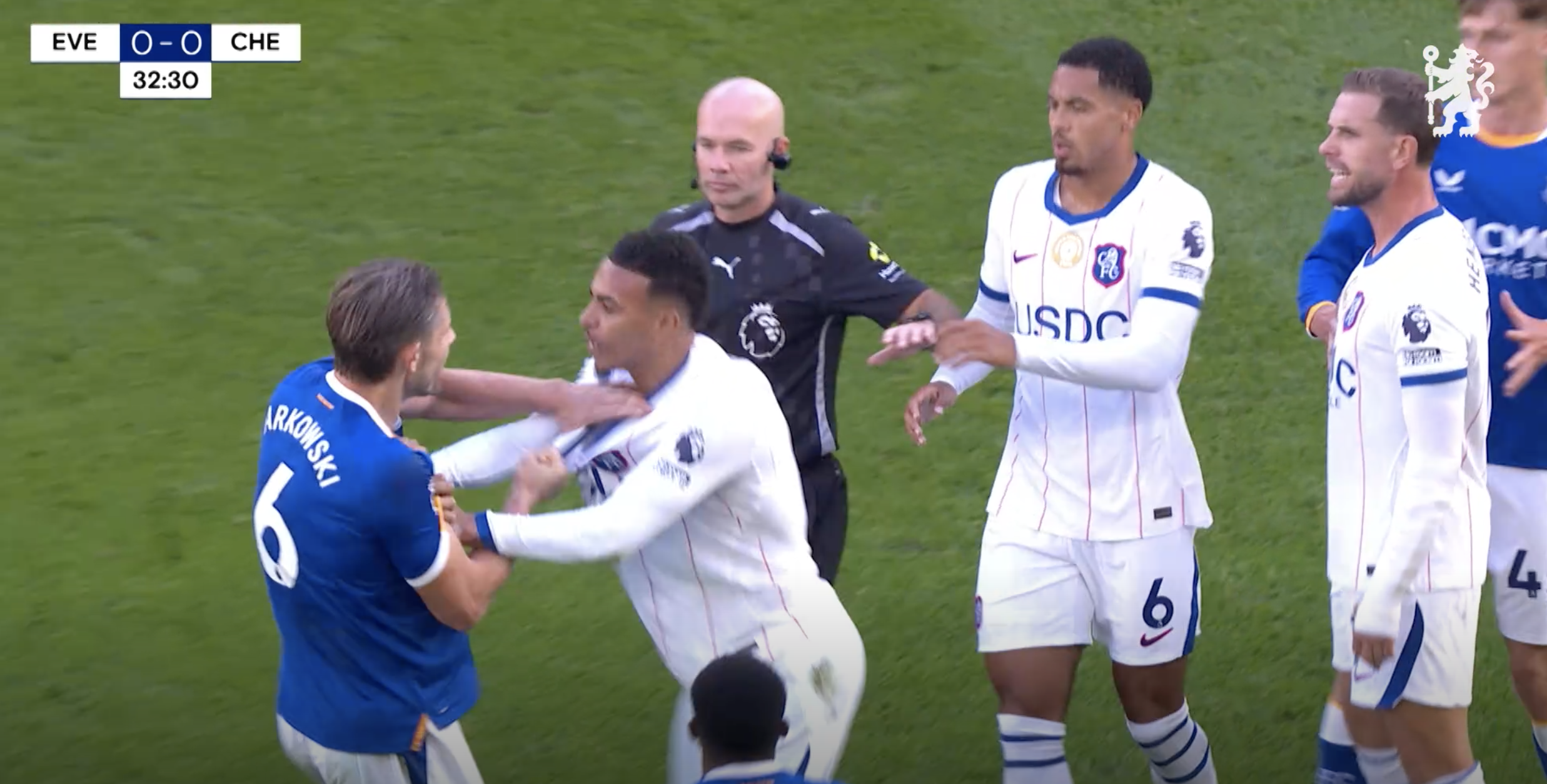 Tarkowski and Rogers fighting