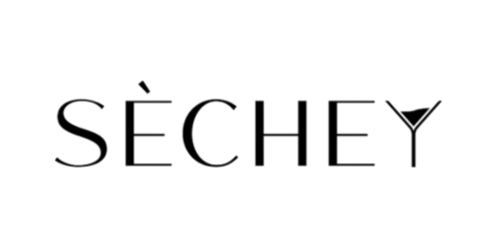 The word "SECHEY" is written in black with a stylized font, featuring a red vertical line on the right side of the letter "Y."