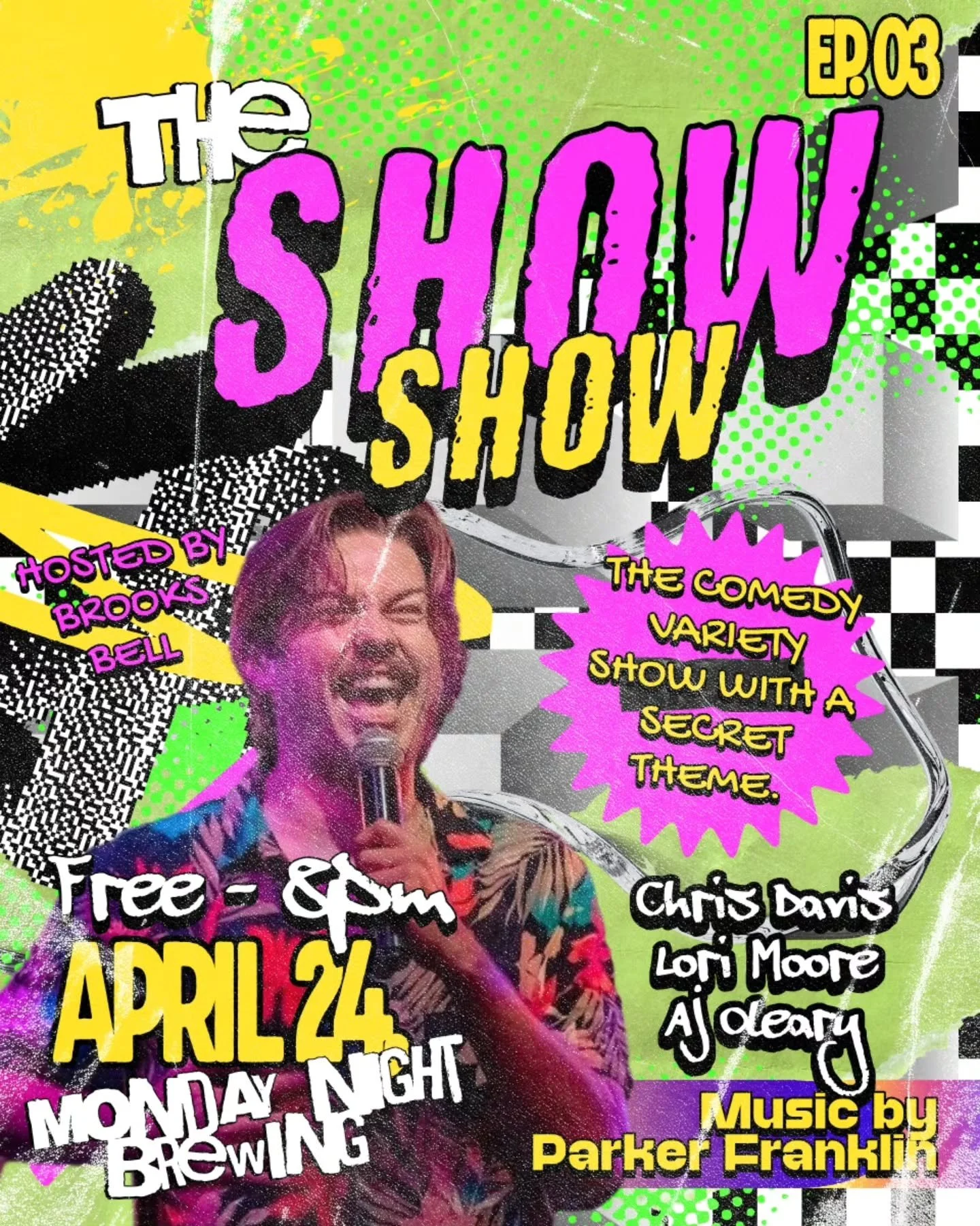 The Show Show Returns!! This Friday at Monday Night Brewing, your favorite Secretly-Themed Comedy Variety show is back and better than ever, with a hilarious cast of comics and music by the impeccable @itsparkerfranklin. 🎶 We promise, Episode 3 is g