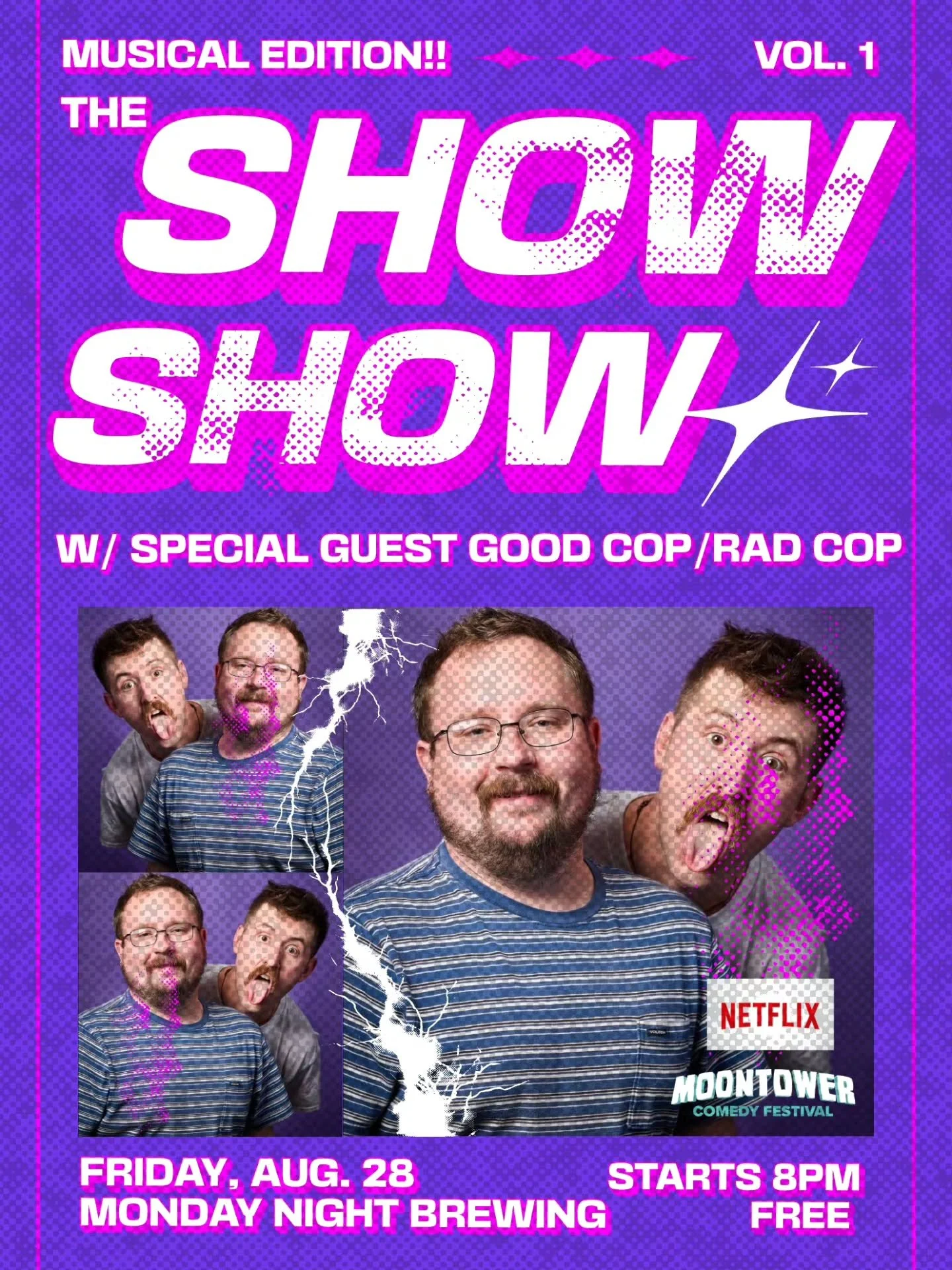 You know what time it is! It's SHOW SHOW time! We're back TONIGHT at @mondaynightbhm with a SPECIAL MUSICAL EDITION of The Show Show. With special guest, Atlanta's favorite sons @goodcop_radcop coming to bring the musical comedy noise, and a host of 