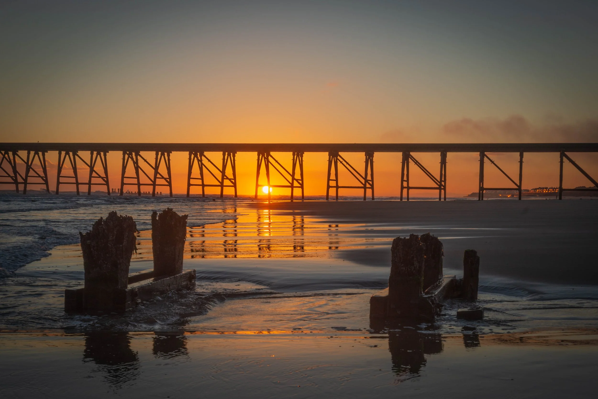 A gorgeous sunrise at Steetley Pier, North Sands, Hartlepool