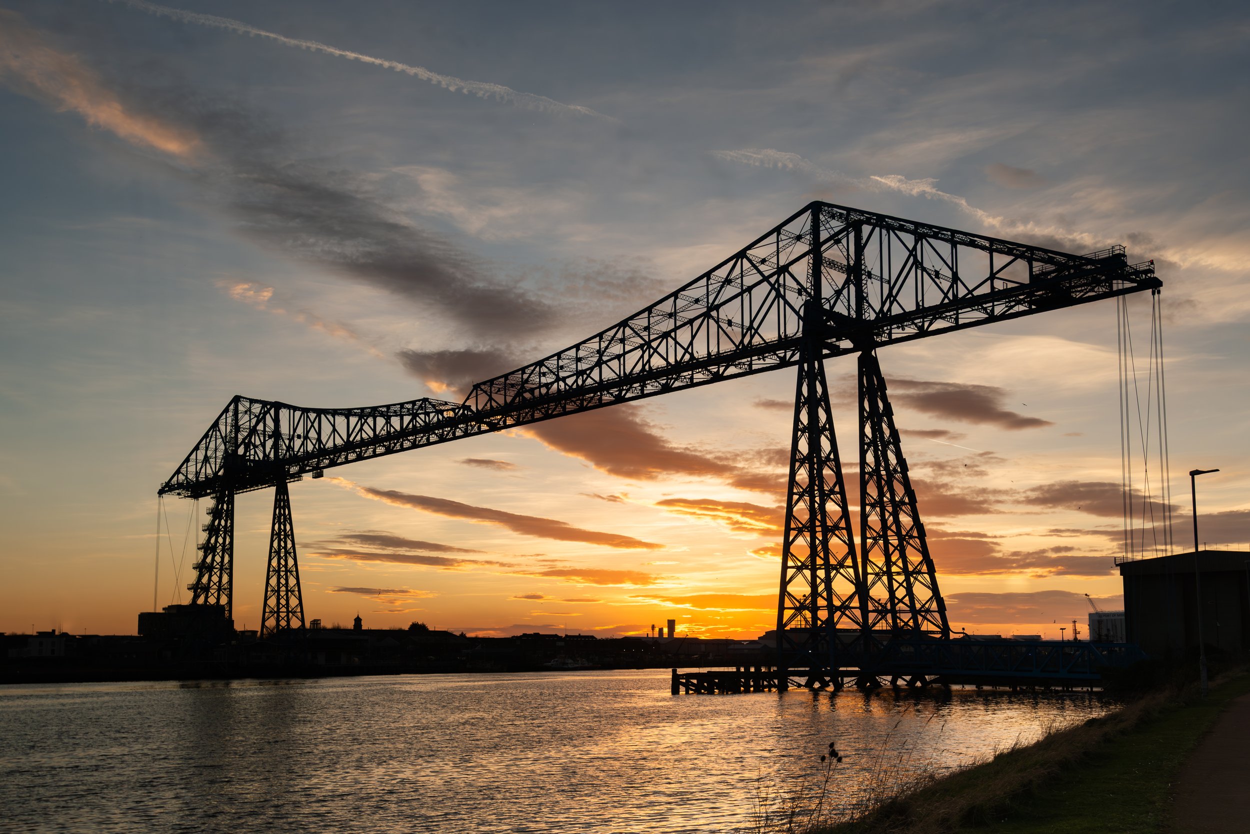 Sunset over the Tees Transporter Bridge