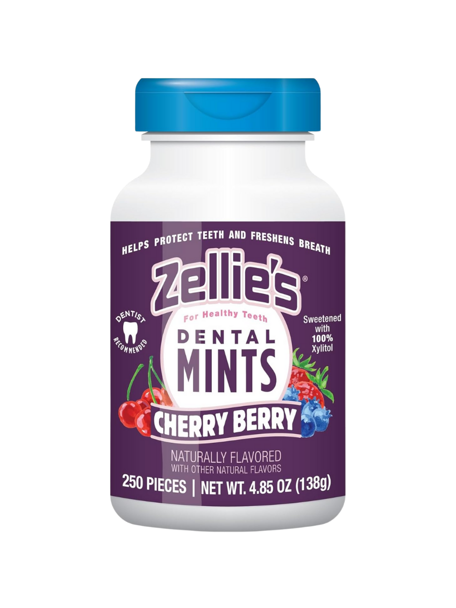 Zellies Xylitol Sweetened Cherry Berry Mints, 250 Count Jar