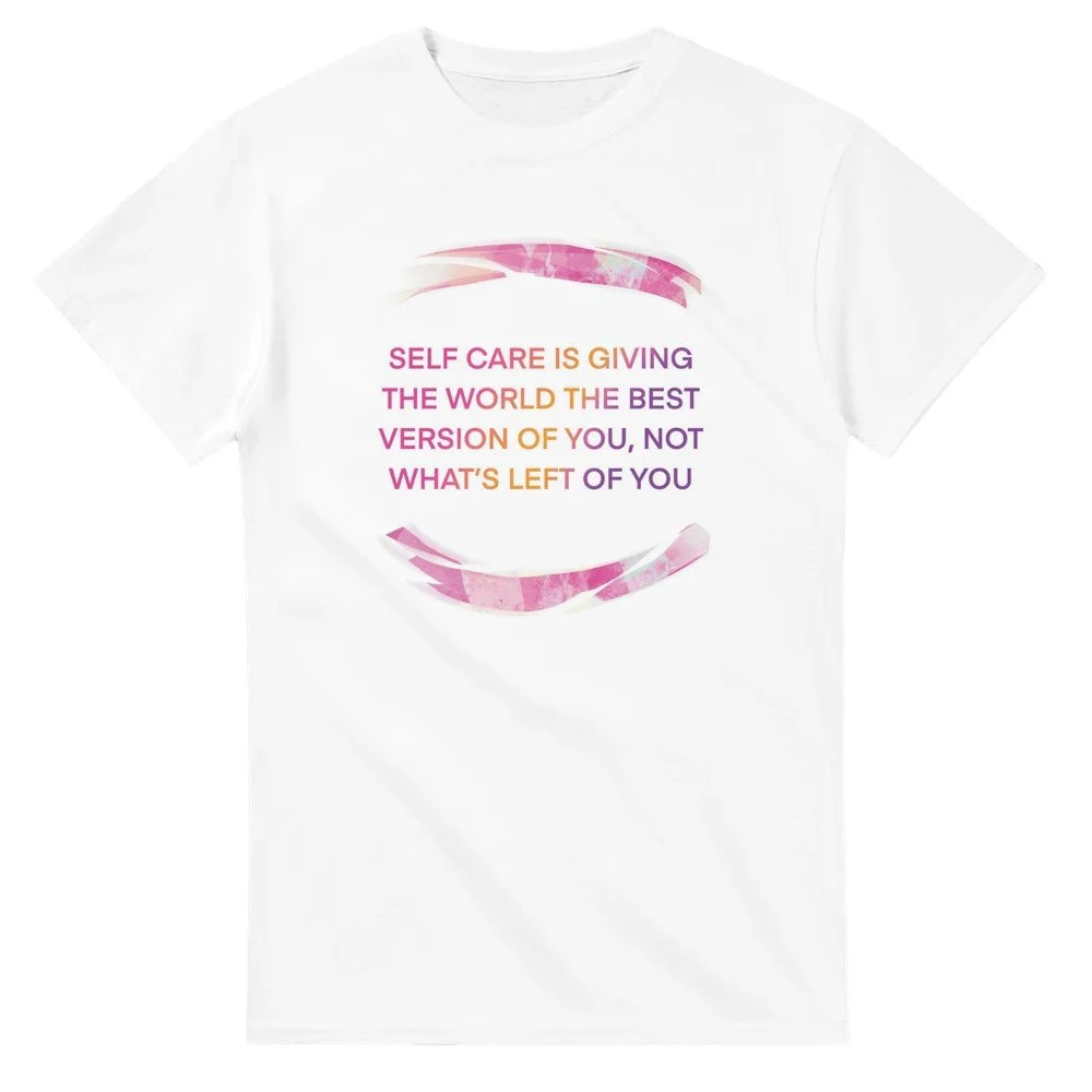 Self Care | Heavyweight Unisex Crewneck T-shirt | Gildan® 5000 White