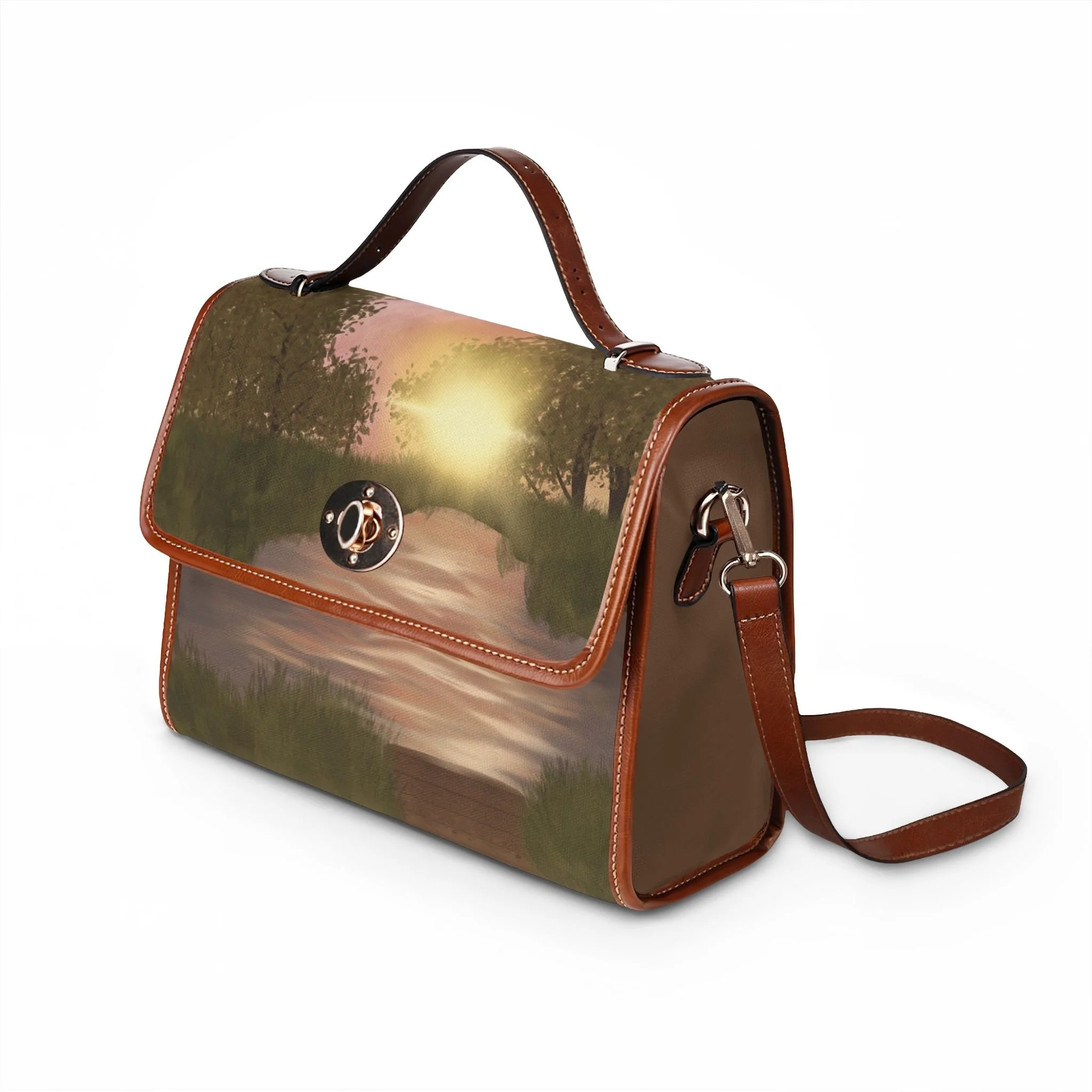 Autumn Sunset Waterproof Canvas Bag