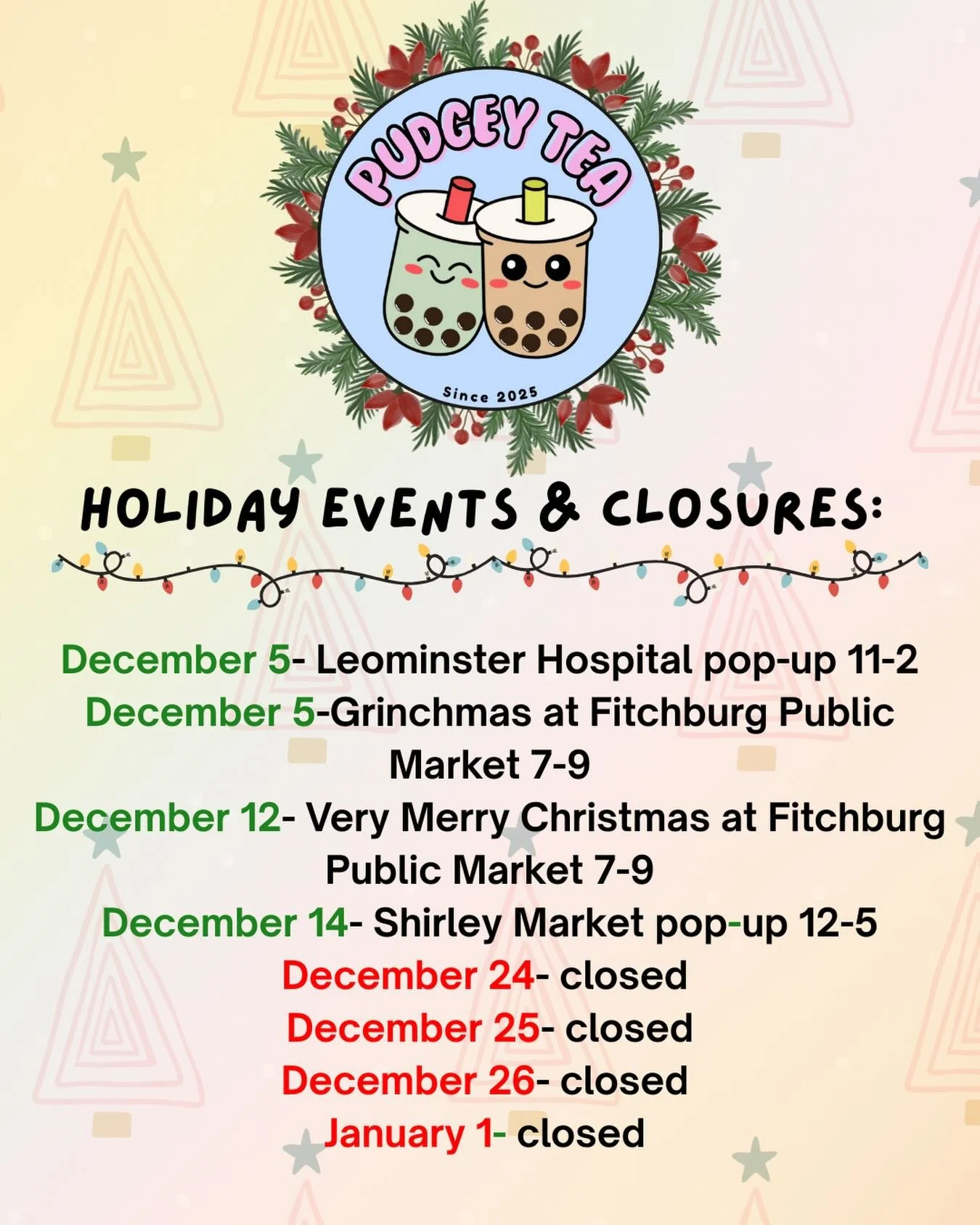 Some important upcoming Pudgey dates 🧋🫶🏻