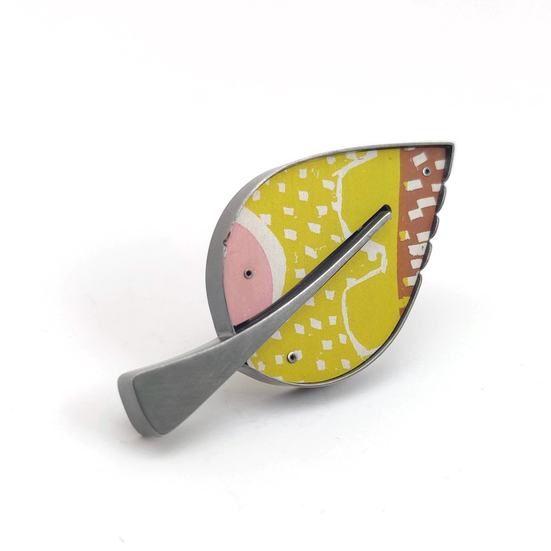 Elliptic Leaf Brooch