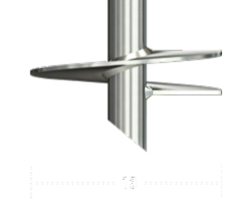 Close-up of a metallic aircraft propeller with a chrome finish