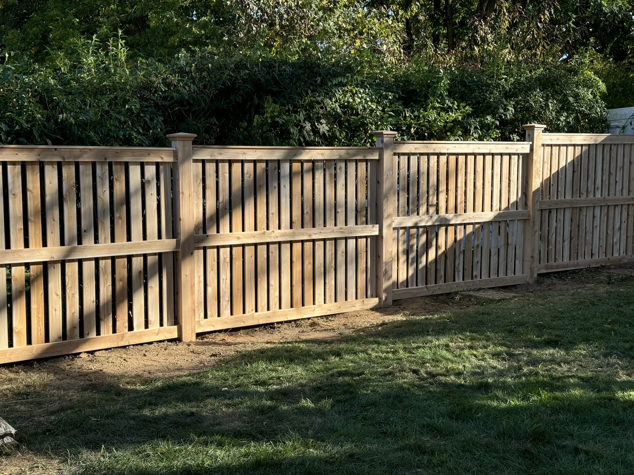 Cedar semi-privacy fence installed in Fairfield, CT.