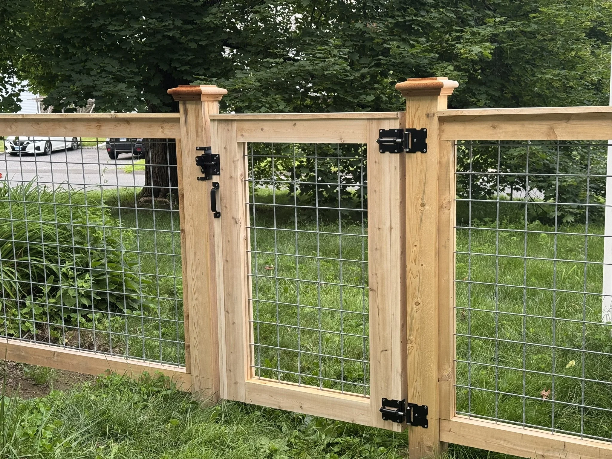 Custom Cedar picture frame gate in Bethel CT