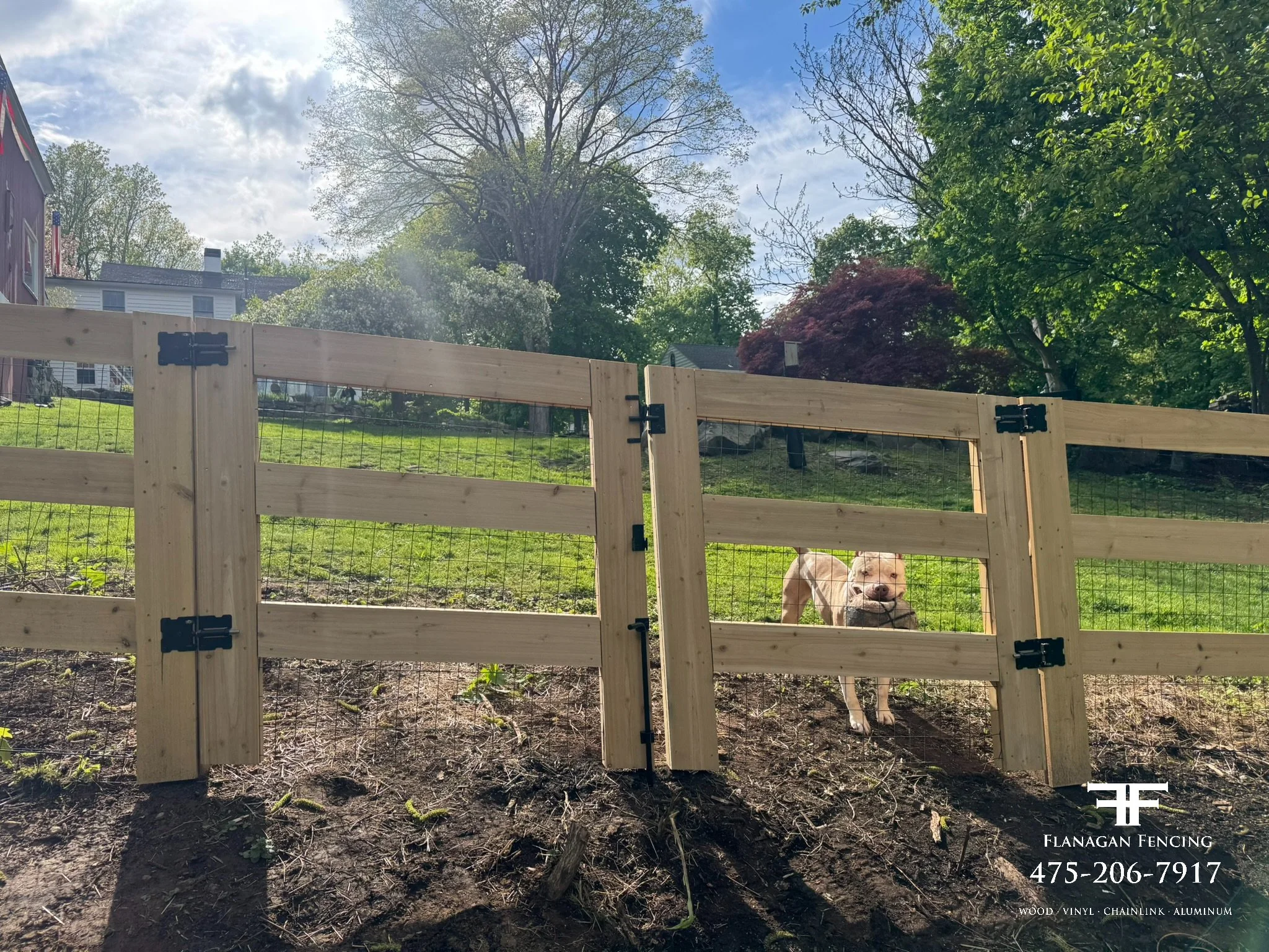 3-Rail Cedar Paddock mortise & tenon gates in Brookfield, CT