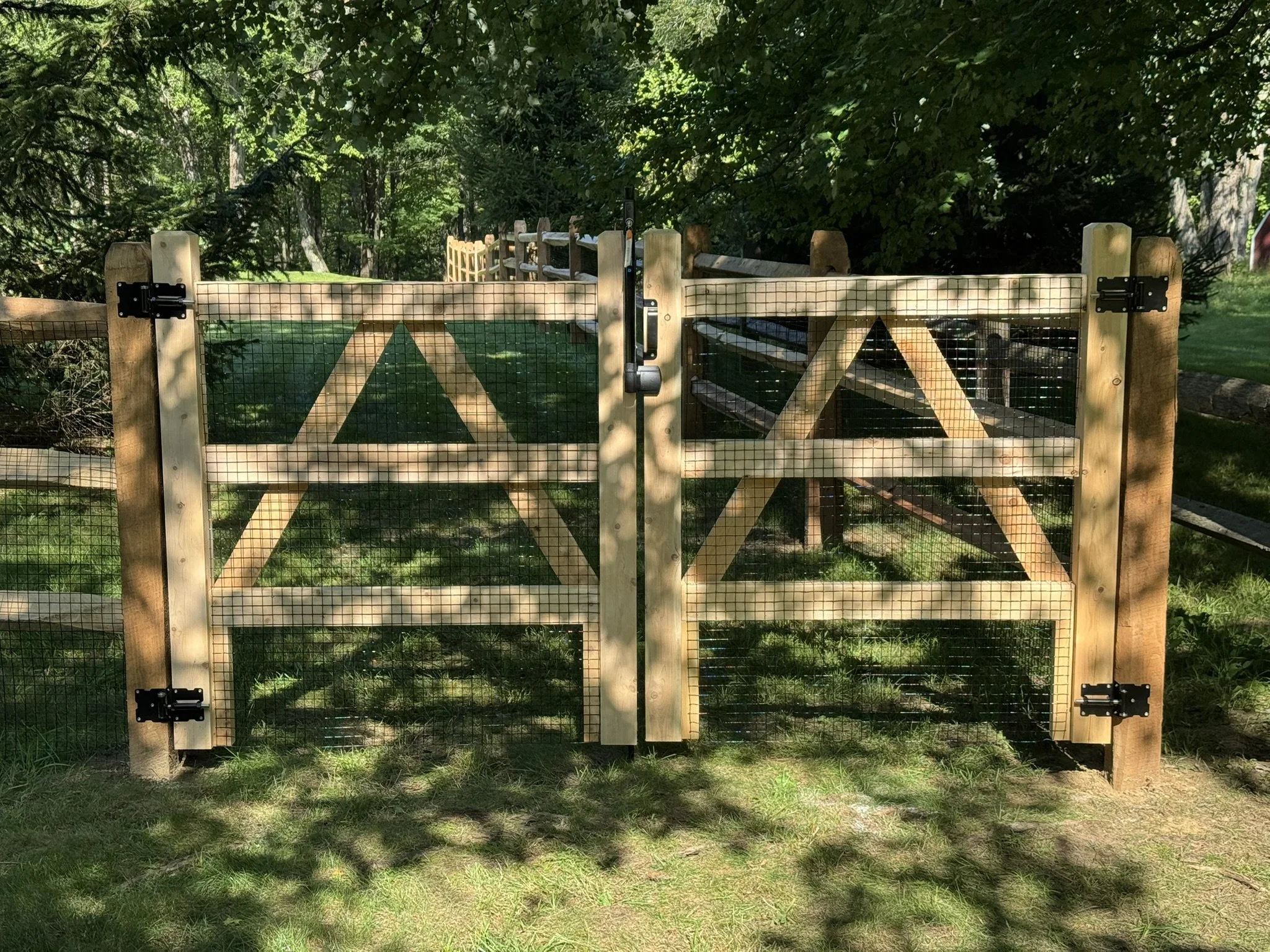 Cedar post and rail pool code gates in Ridgefield CT