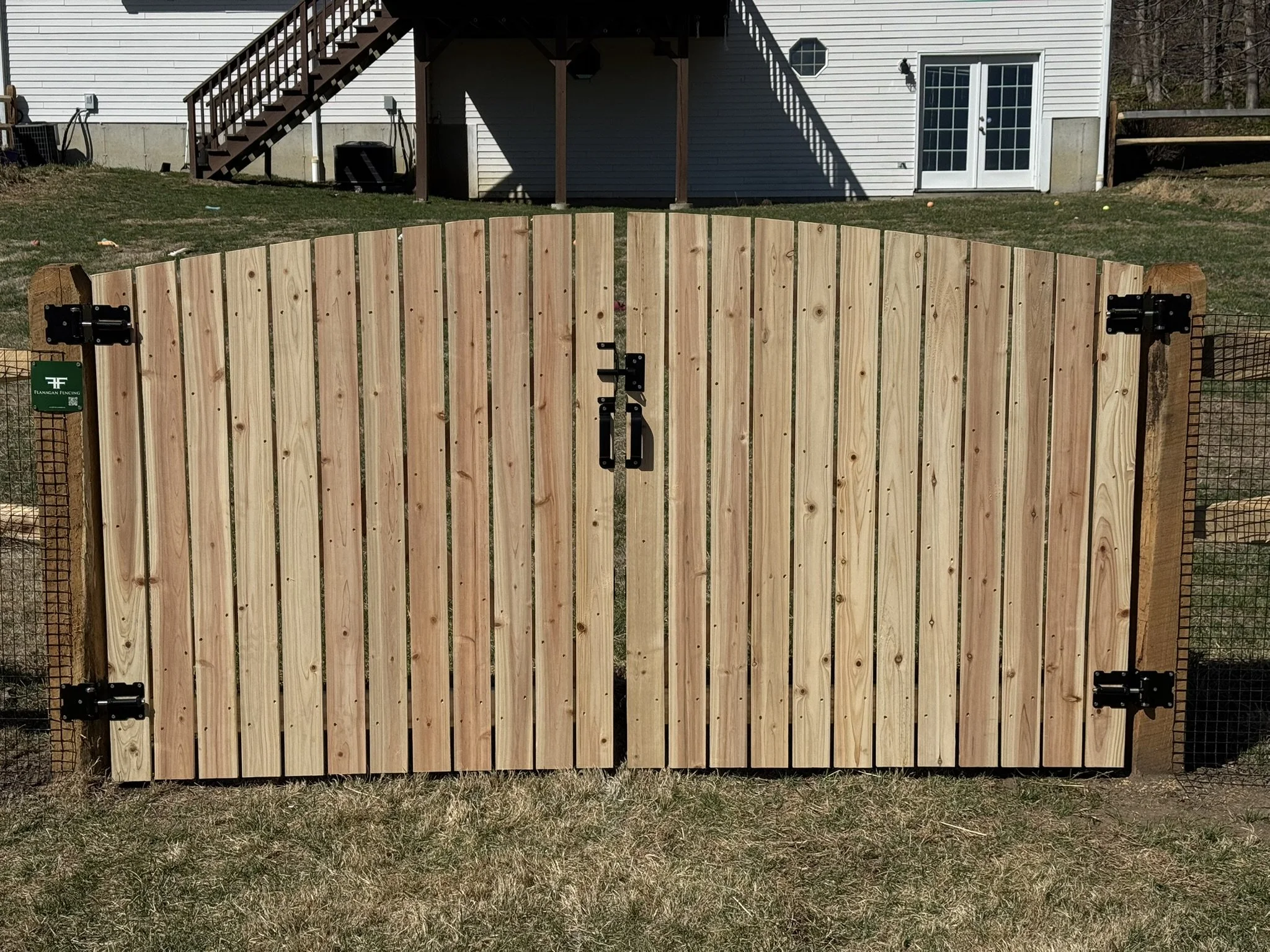 Custom cedar post and rail gates in Newtown CT