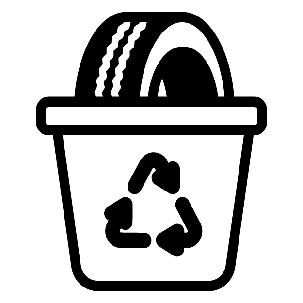Green tires icon for recycling