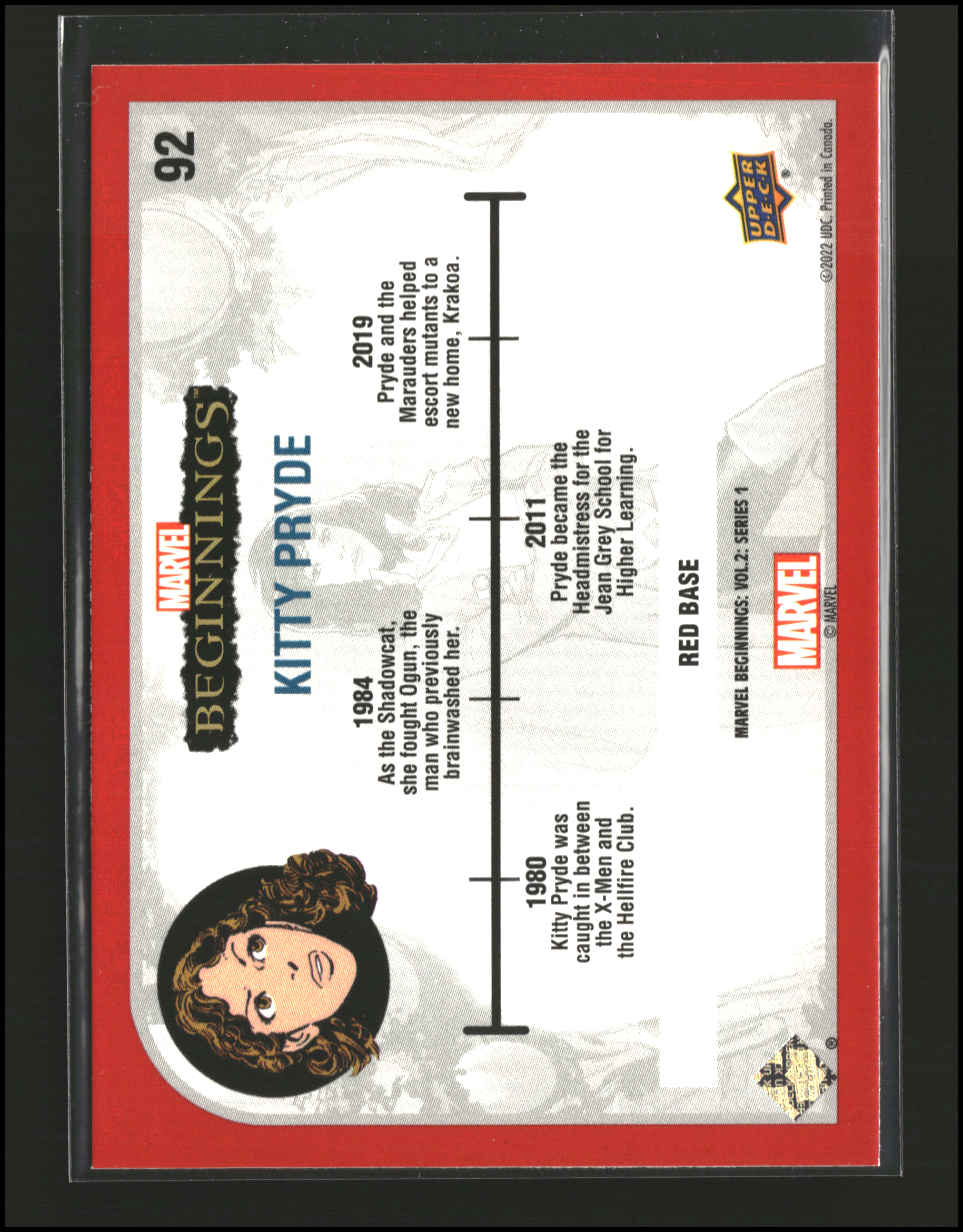 Kitty Pryde #92 | Upper Deck: Marvel Beginnings | Trading Cards