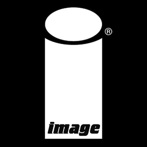 A vertical logo with a black background, featuring a white circle at the top, a white rectangle beneath it, and the word "image" at the bottom.