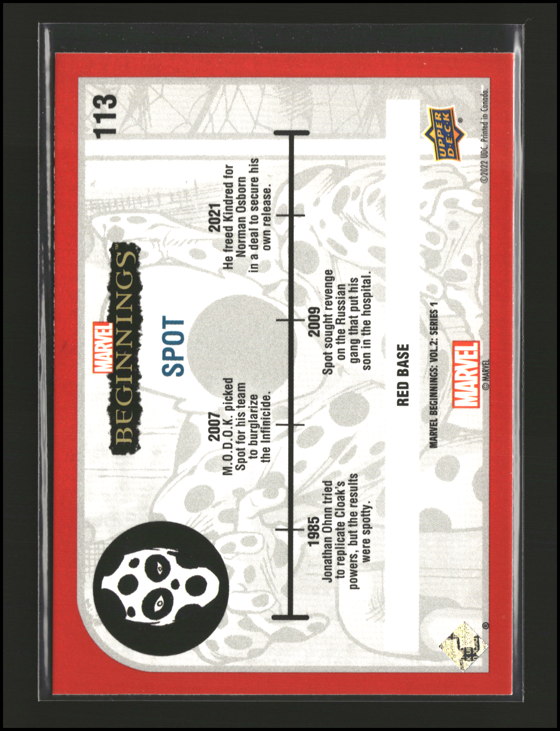 Spot #113 | Upper Deck: Marvel Beginnings | Trading Cards
