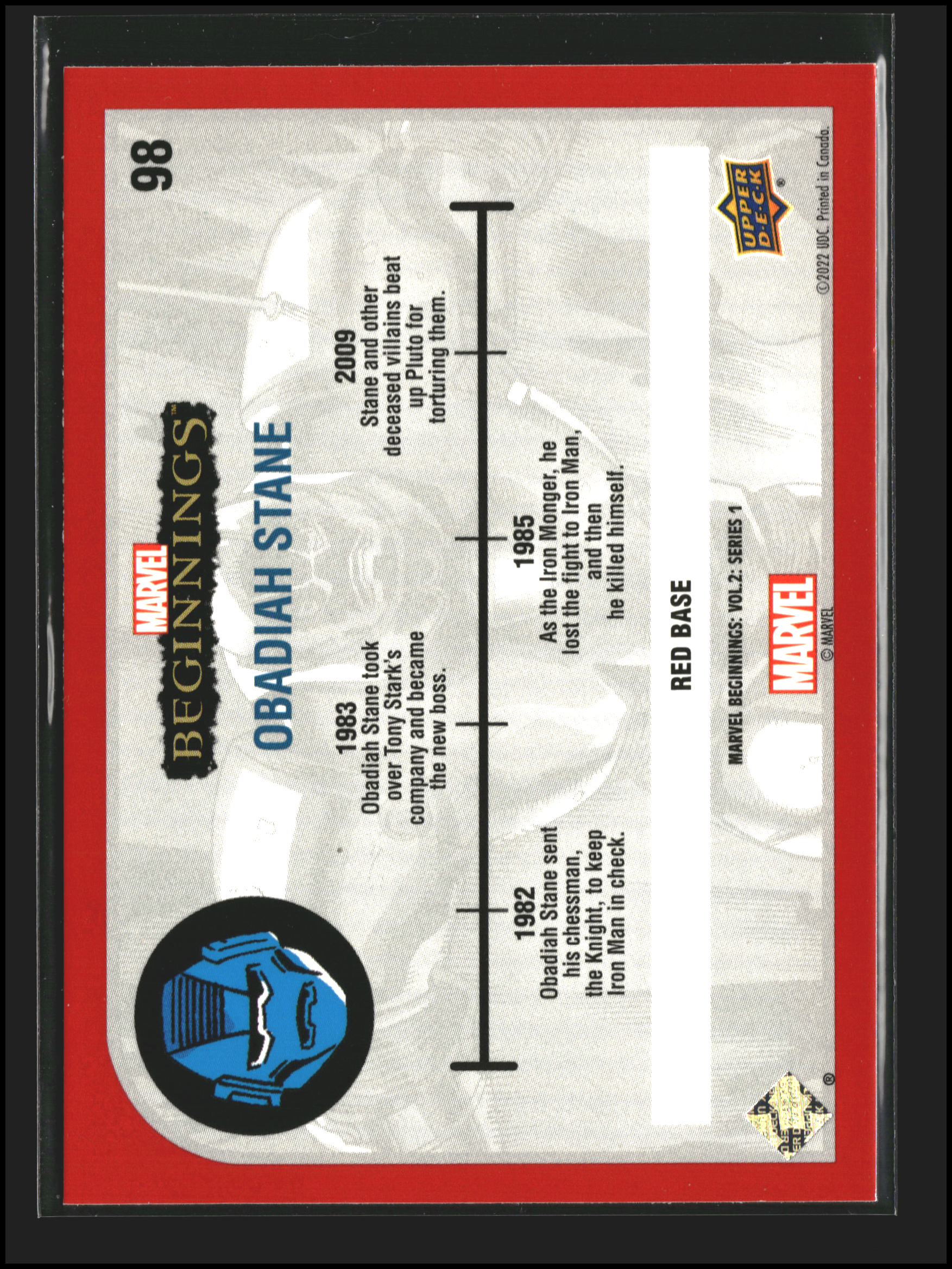 Obadiah Stane #98 | Upper Deck: Marvel Beginnings | Trading Cards