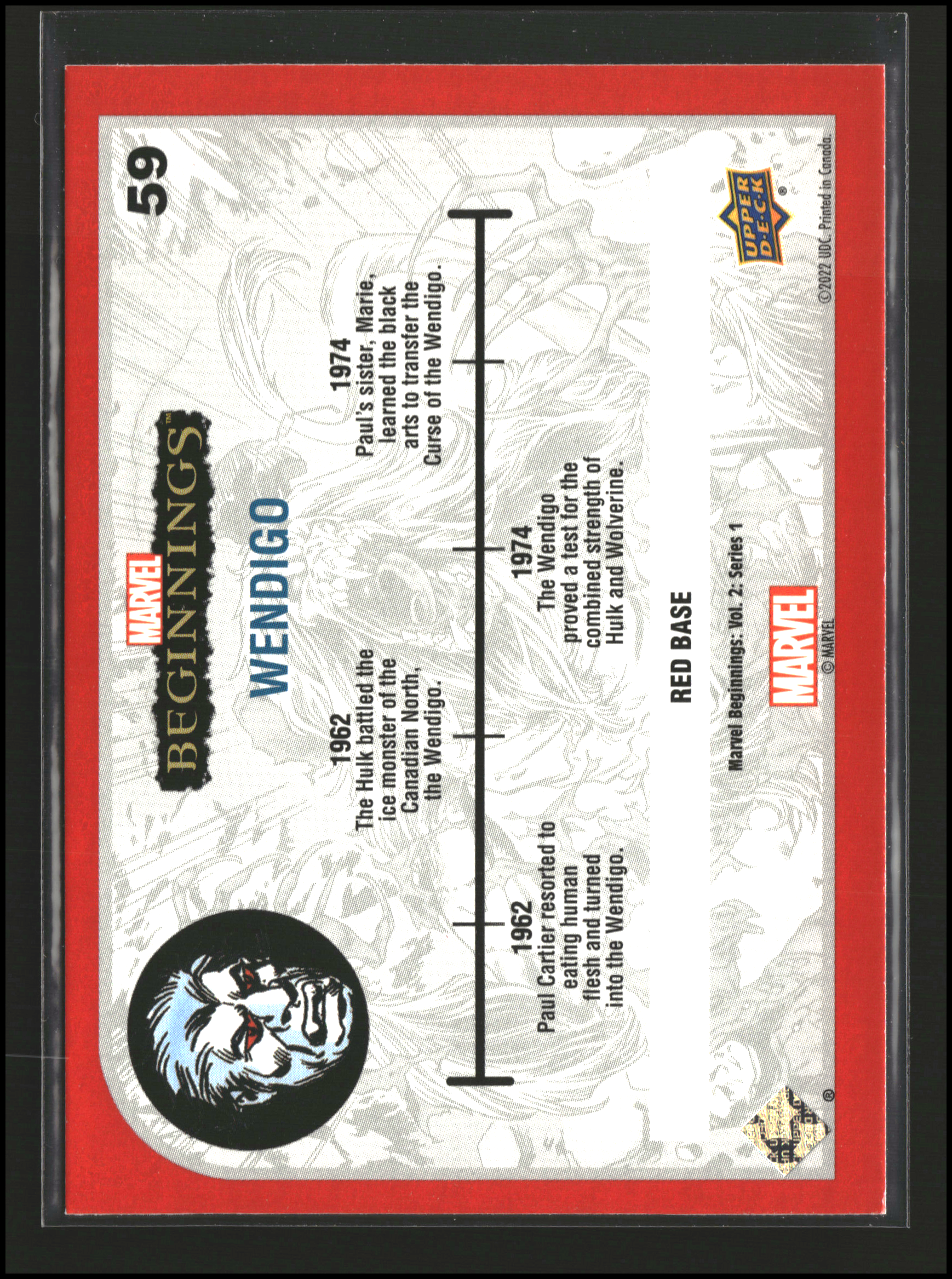 Wendigo #59 | Upper Deck: Marvel Beginnings | Trading Cards