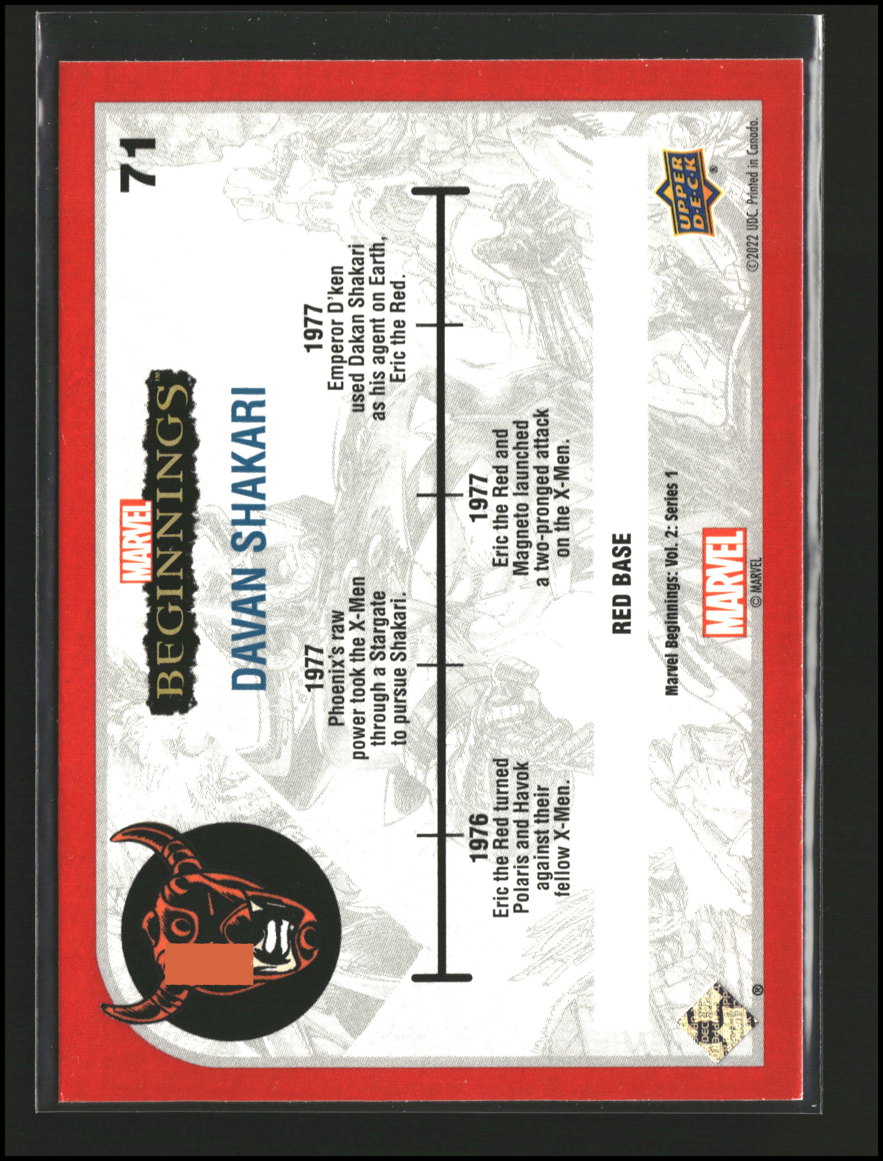 Davan Shakari #71 | Upper Deck: Marvel Beginnings | Trading Cards