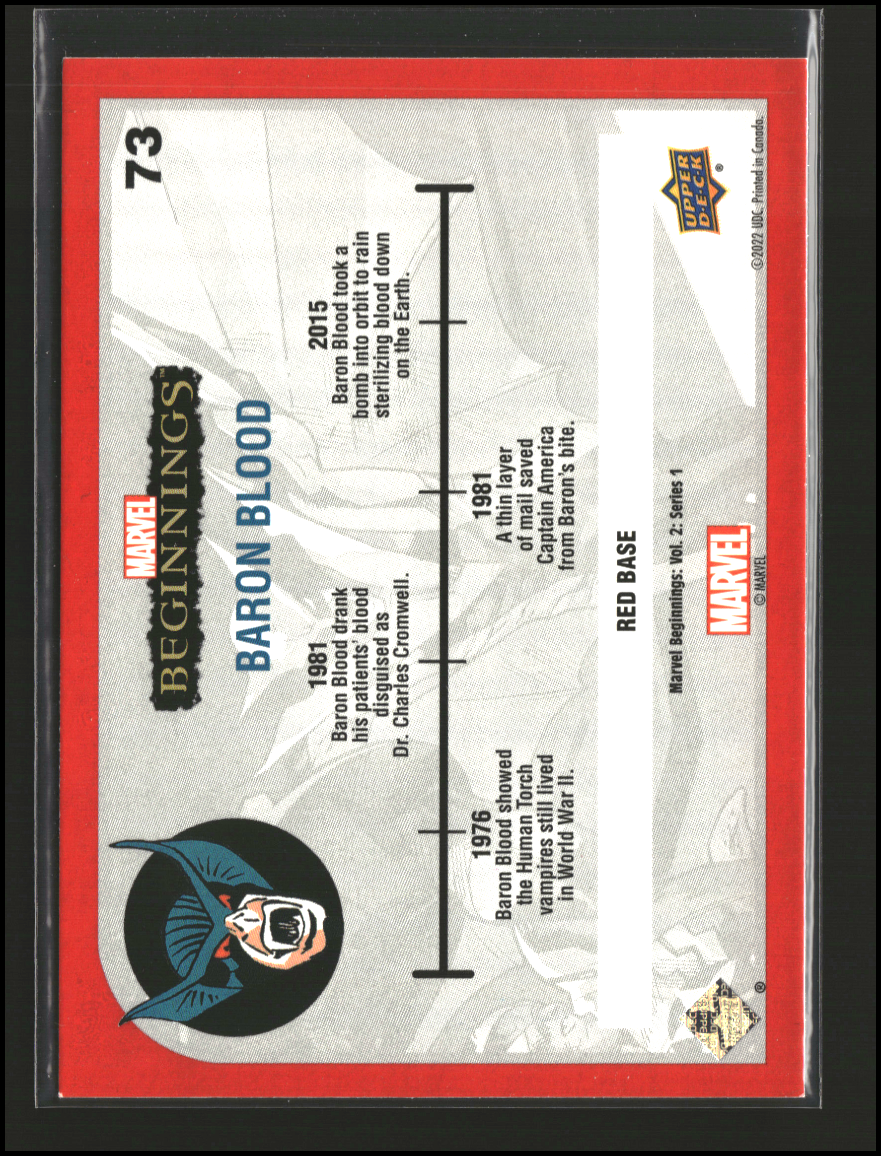 Baron Blood #73 | Upper Deck: Marvel Beginnings | Trading Cards