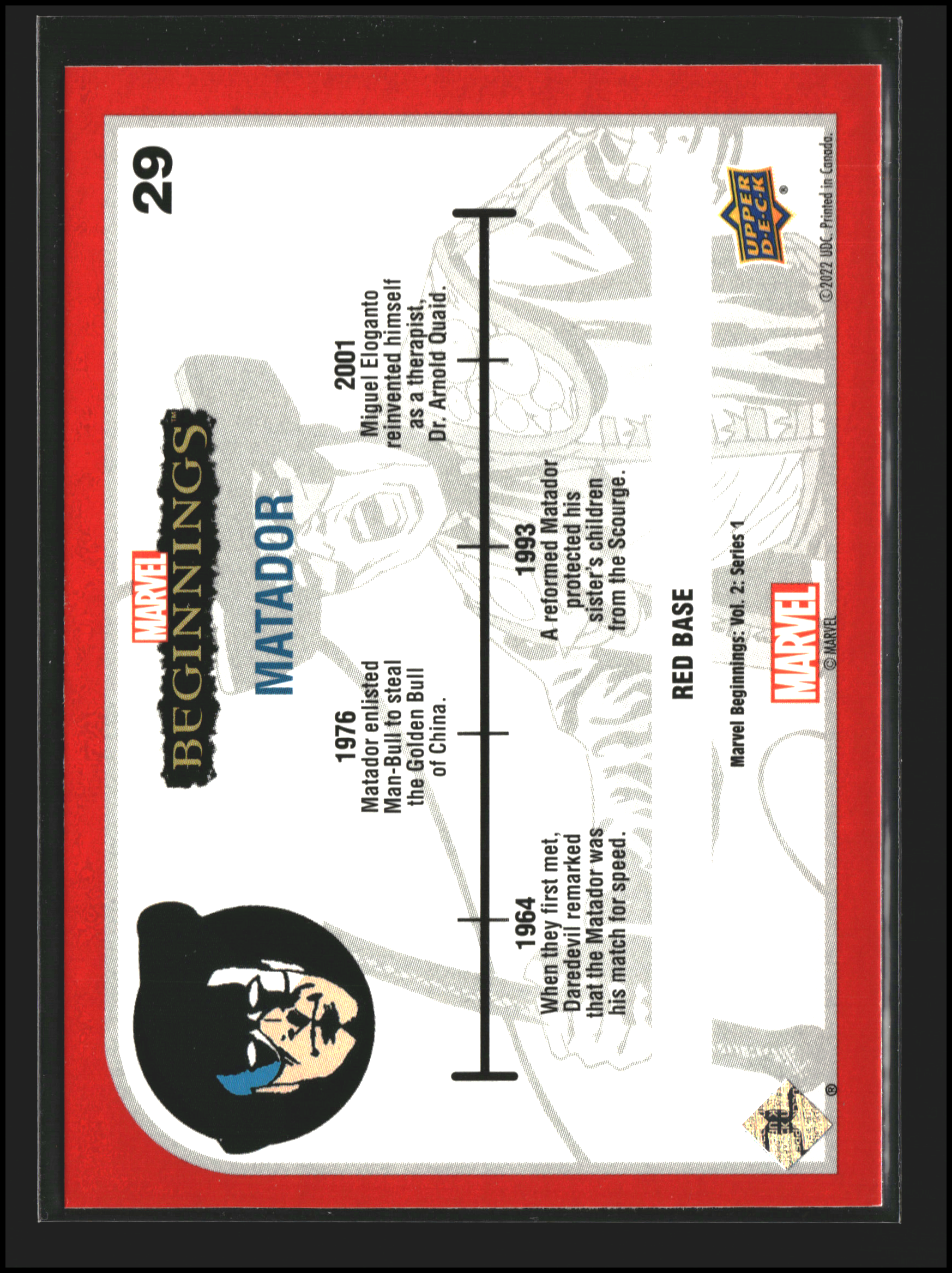 Matador #29 | Upper Deck: Marvel Beginnings | Trading Cards