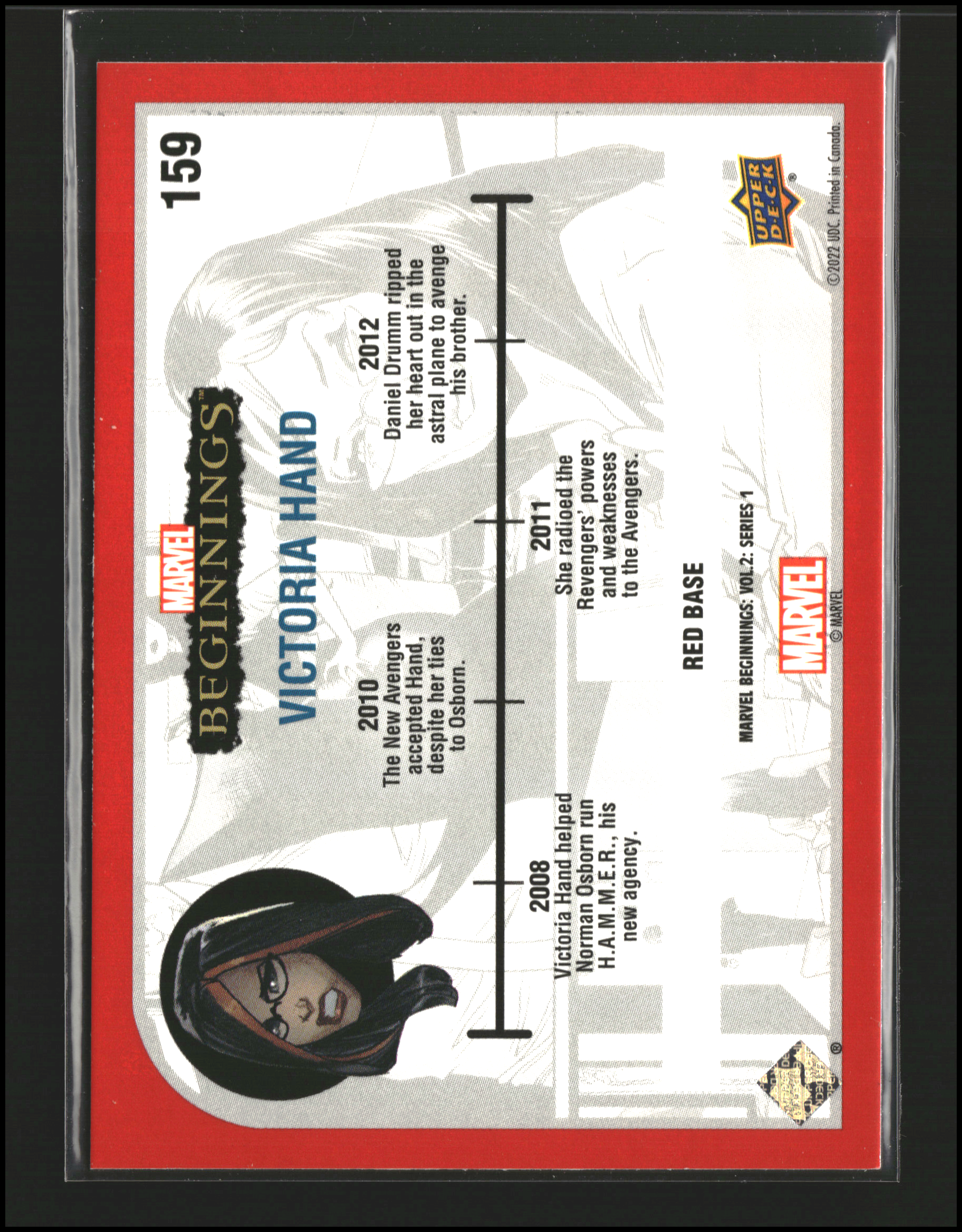 Victoria Hand #159 | Upper Deck: Marvel Beginnings | Trading Cards