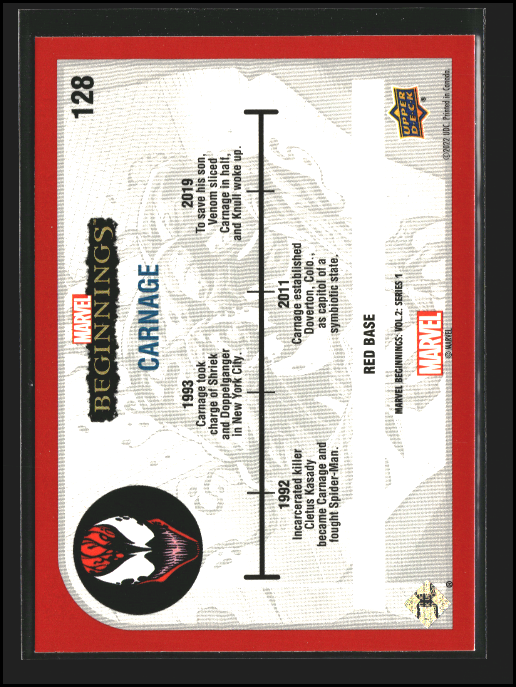 Carnage #128 | Upper Deck: Marvel Beginnings | Trading Cards