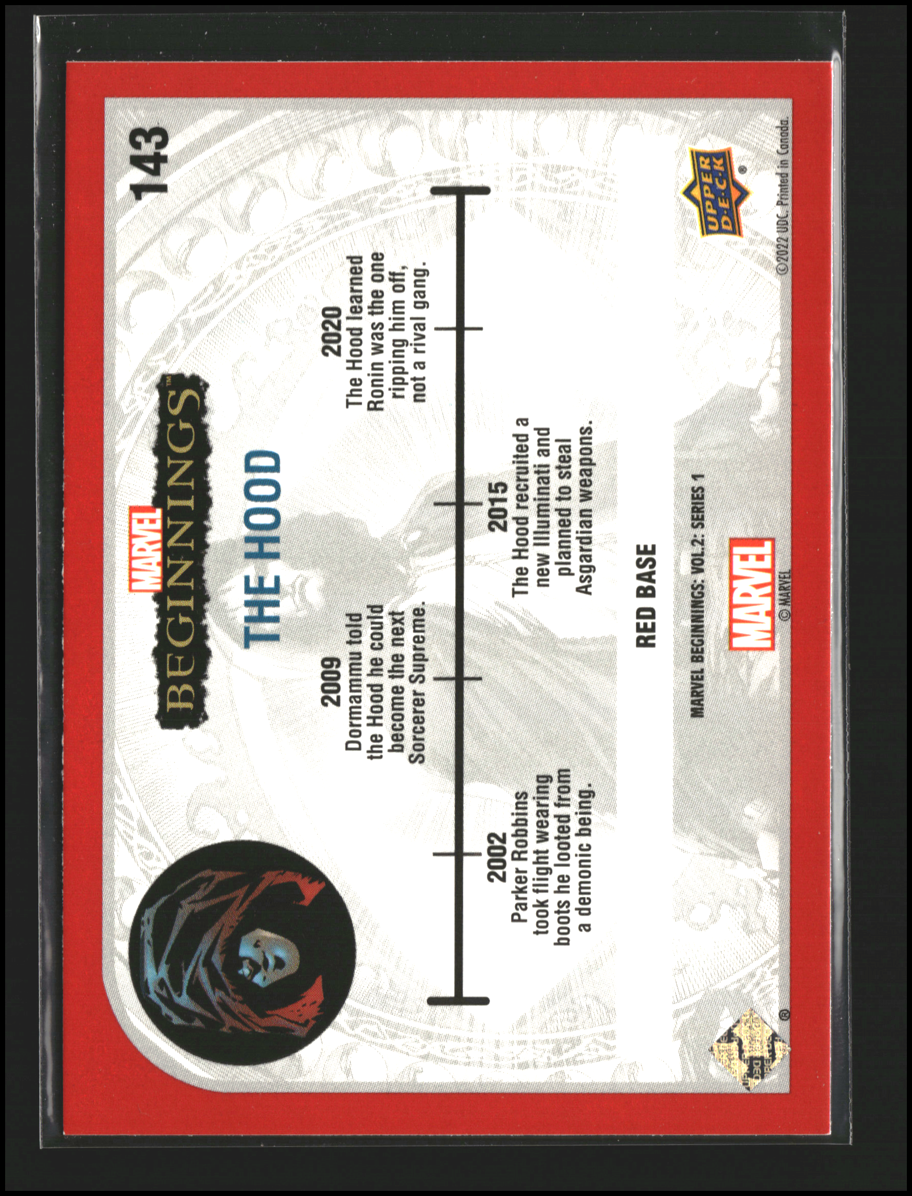 The Hood #143 | Upper Deck: Marvel Beginnings | Trading Cards