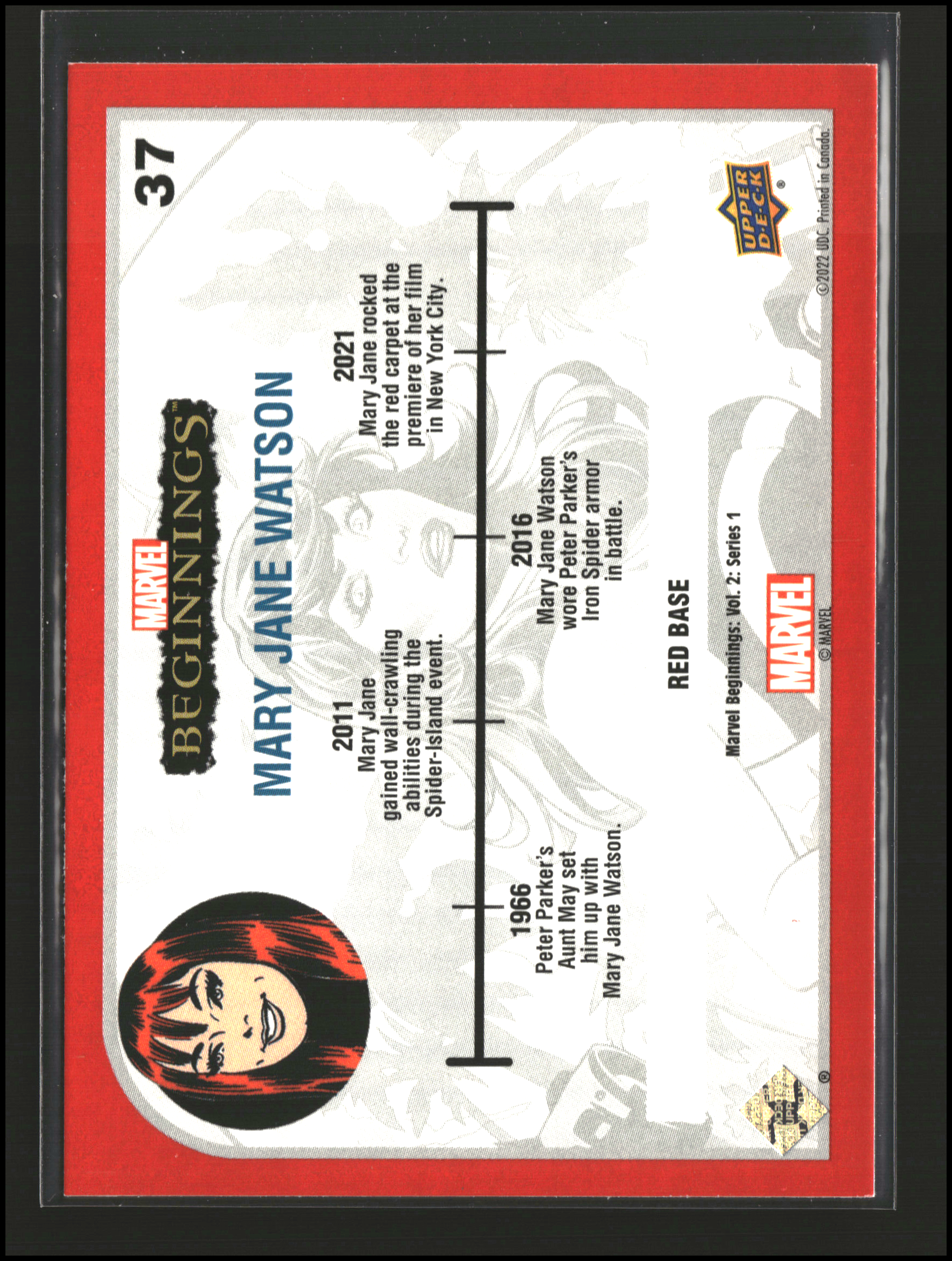 Mary Jane Watson #37 | Upper Deck: Marvel Beginnings | Trading Cards